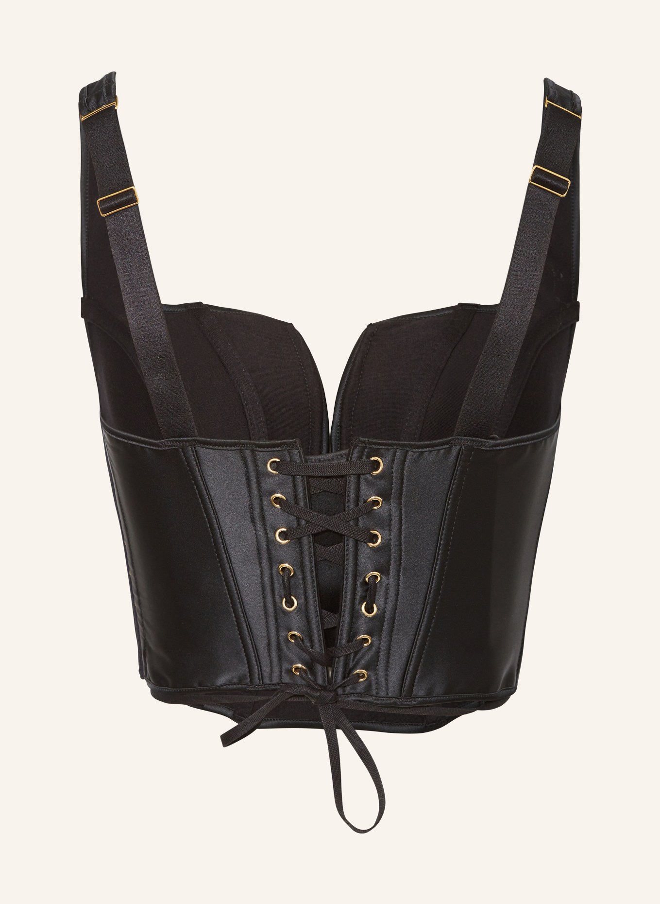 Aubade Corset ICONIC ALLURE made of satin, Color: BLACK (Image 2)