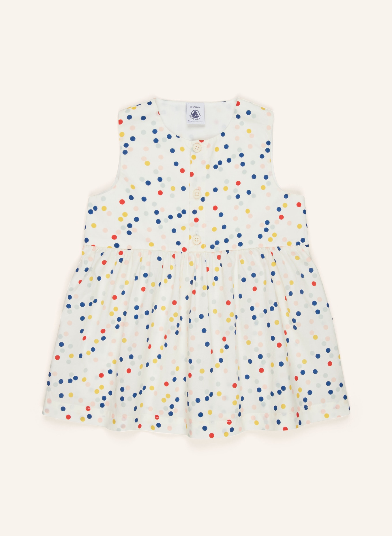 PETIT BATEAU Kleid MIRABELLE, Farbe: ECRU/ ROT/ DUNKELBLAU (Bild 1)