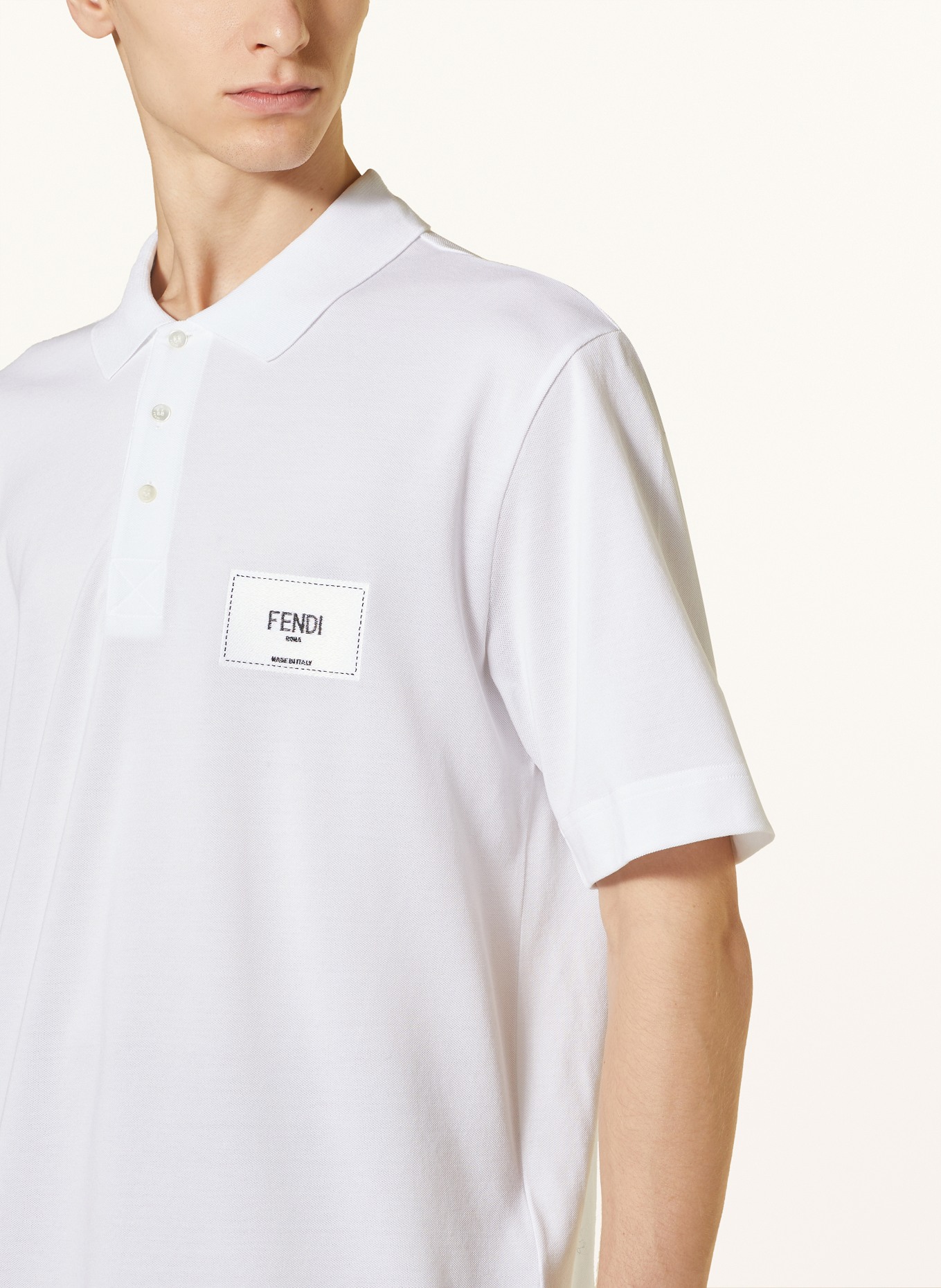 FENDI Piqué-Poloshirt Comfort Fit, Farbe: F0WA0 BIANCO (Bild 4)