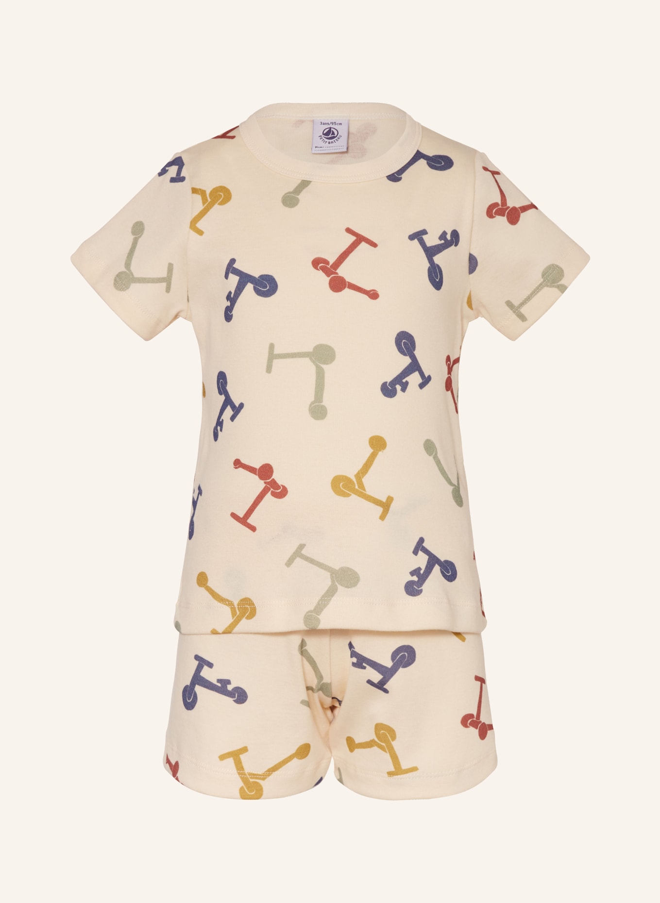 PETIT BATEAU Shorty-Schlafanzug MAN PYJACOURT, Farbe: HELLGELB/ DUNKELBLAU/ DUNKELROT (Bild 1)