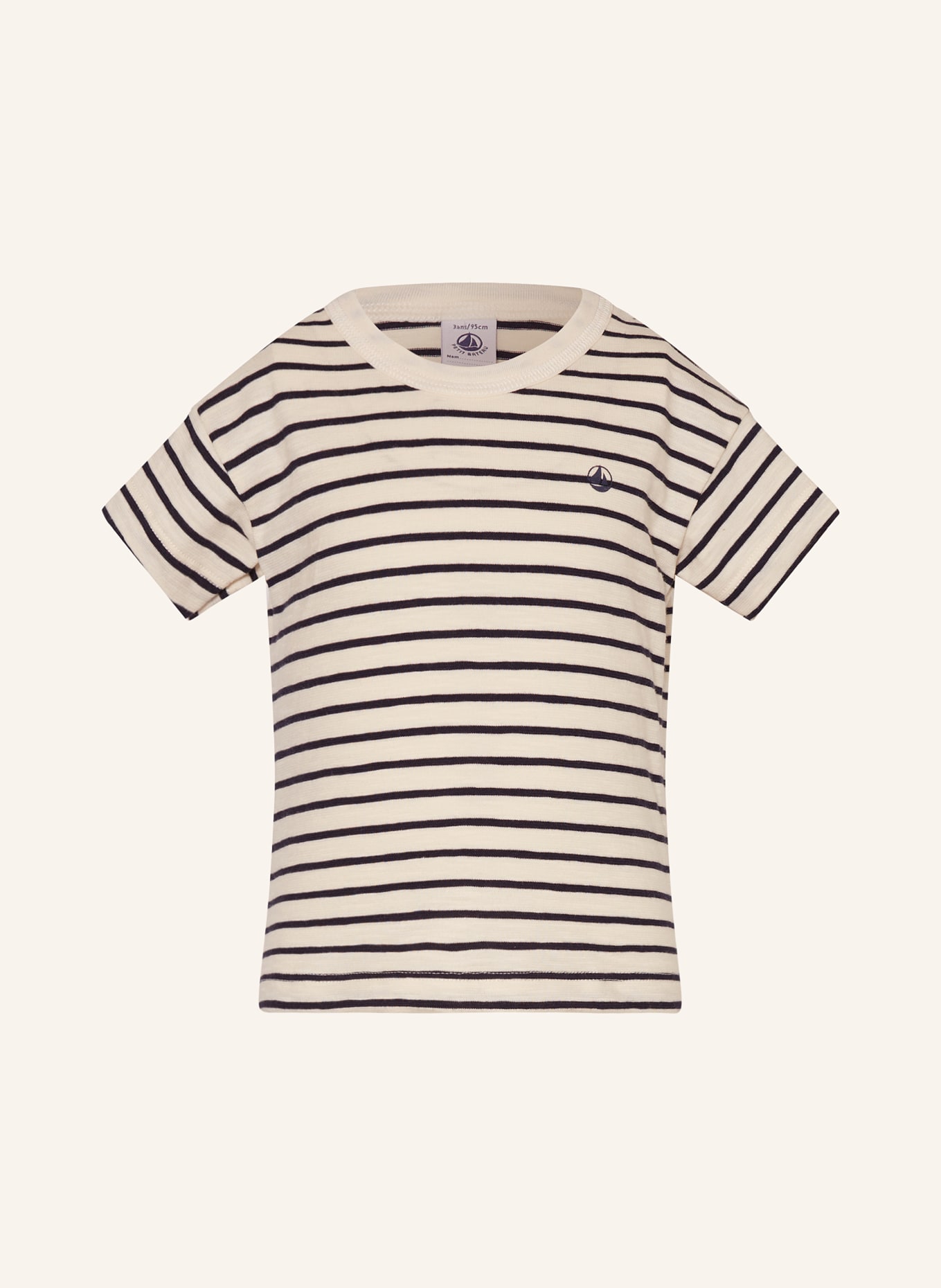 PETIT BATEAU T-Shirt MIKE, Farbe: ECRU/ DUNKELBLAU (Bild 1)