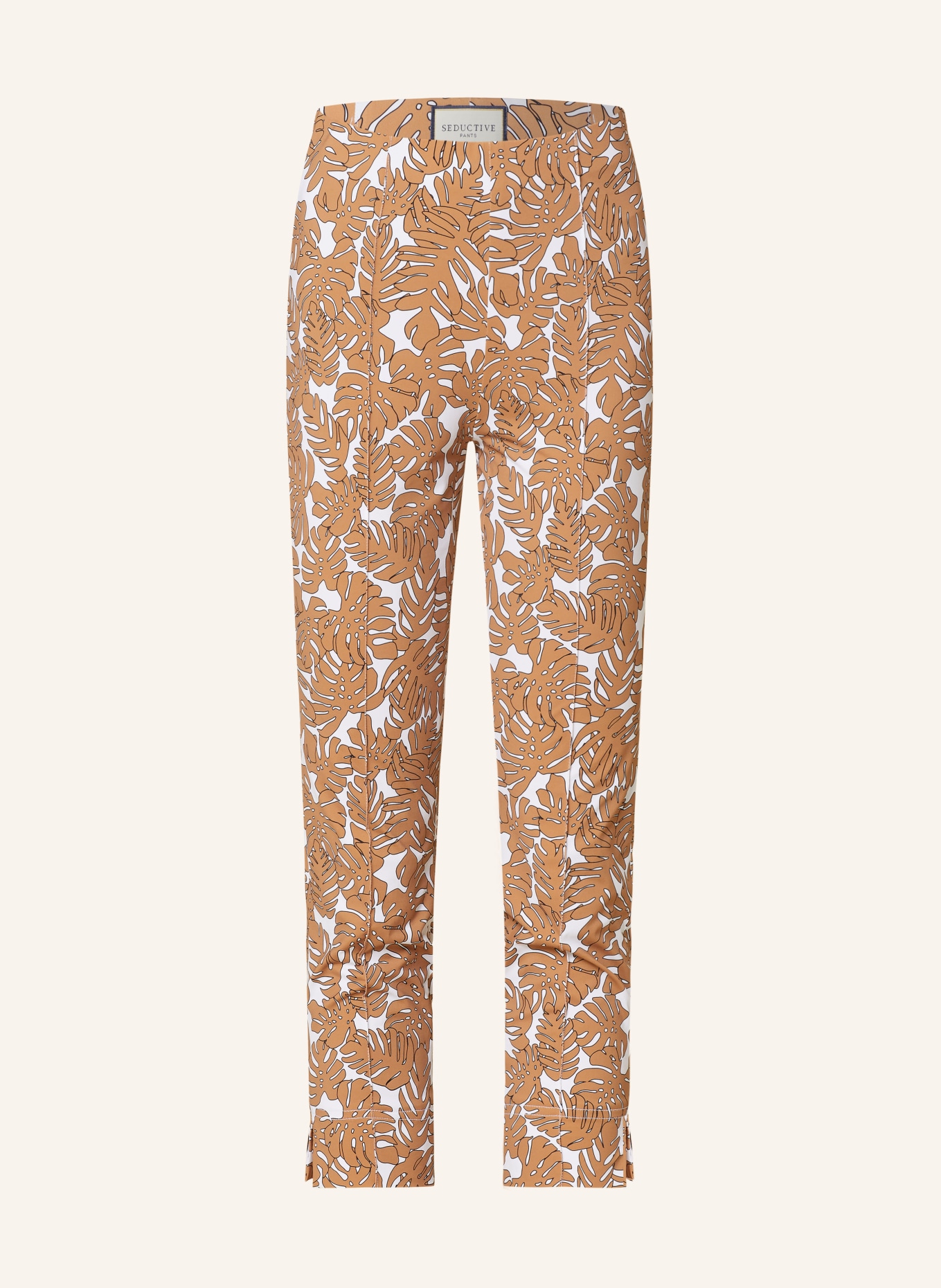 SEDUCTIVE 7/8 pants CAPRI, Color: BEIGE/ WHITE (Image 1)