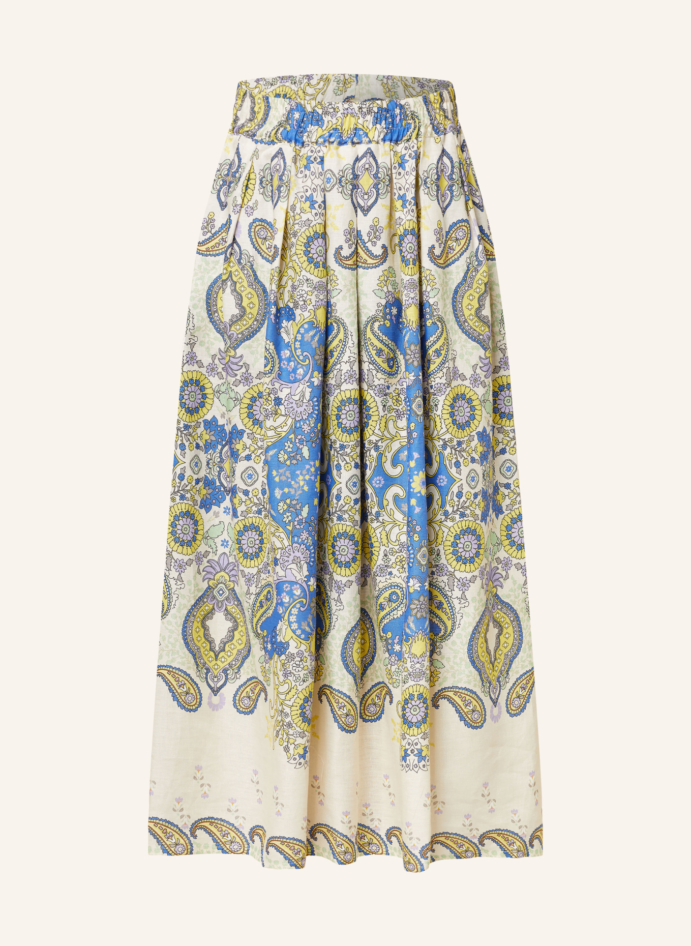 lilienfels Linen skirt, Color: CREAM/ BLUE/ YELLOW (Image 1)