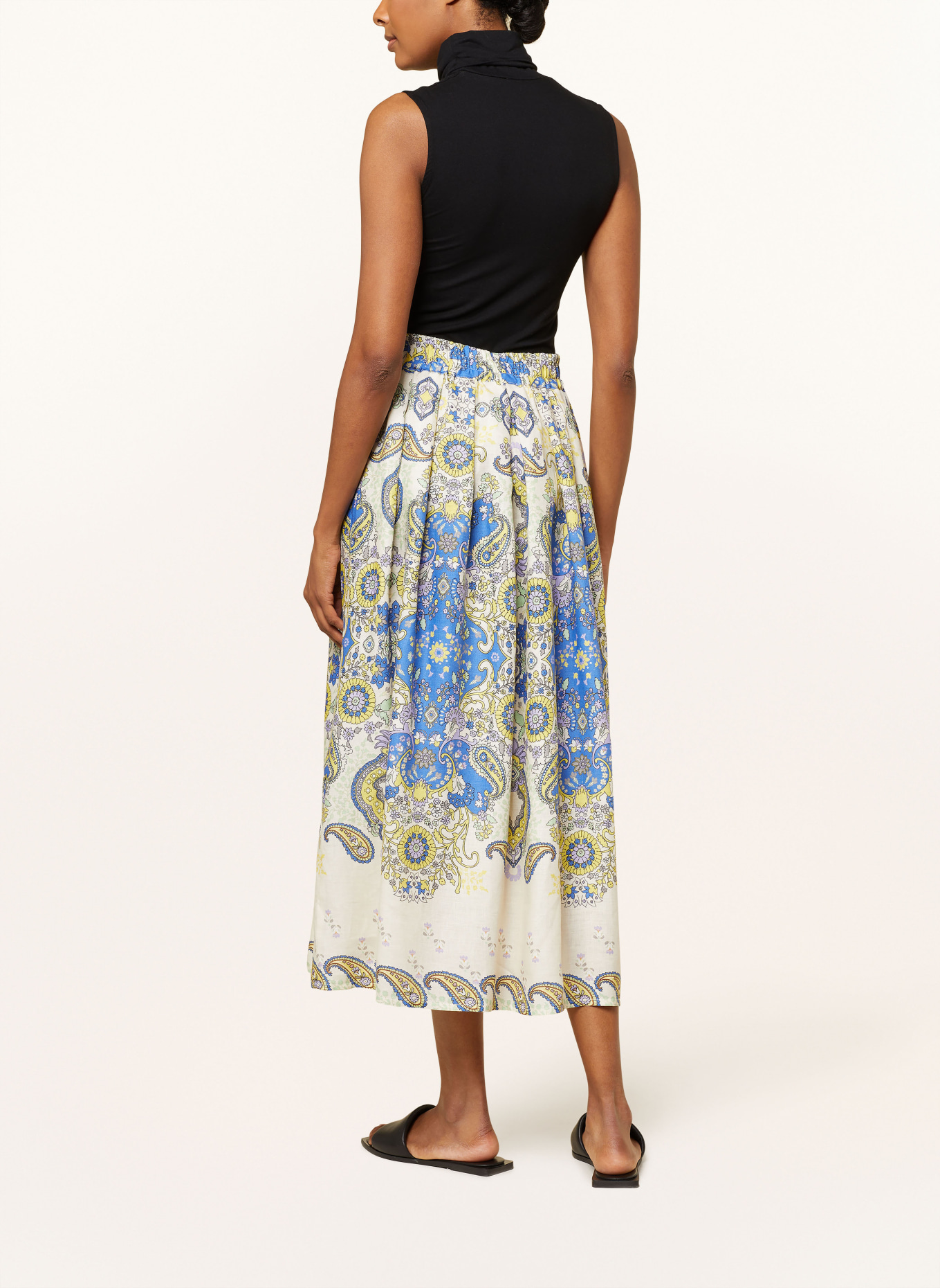 lilienfels Linen skirt, Color: CREAM/ BLUE/ YELLOW (Image 3)