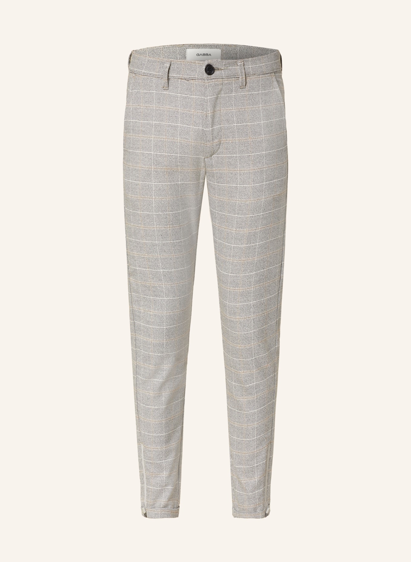 GABBA Trousers slim zip fit, Color: LIGHT GRAY/ WHITE/ TAUPE (Image 1)