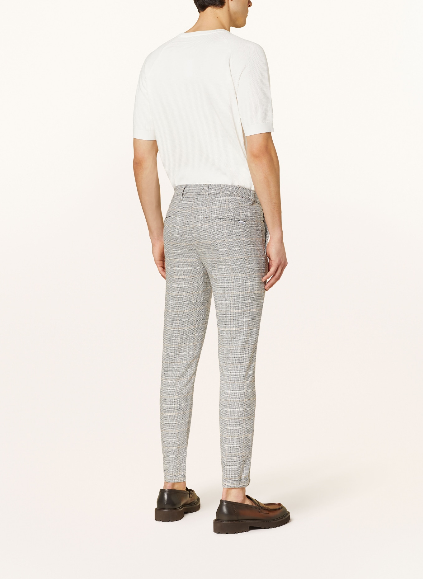 GABBA Trousers slim zip fit, Color: LIGHT GRAY/ WHITE/ TAUPE (Image 3)