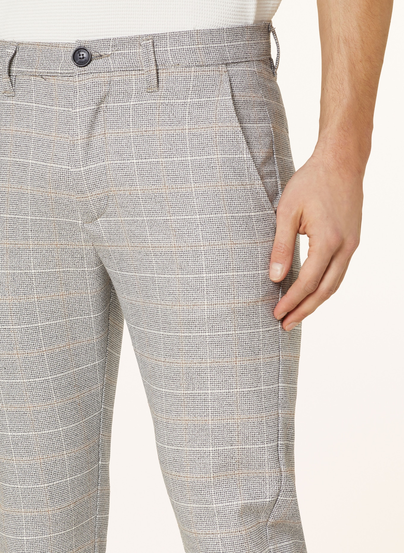GABBA Spodnie slim zip fit, Kolor: JASNOCZARY/ BIAŁY/ SZAROBRĄZOWY (Obrazek 5)