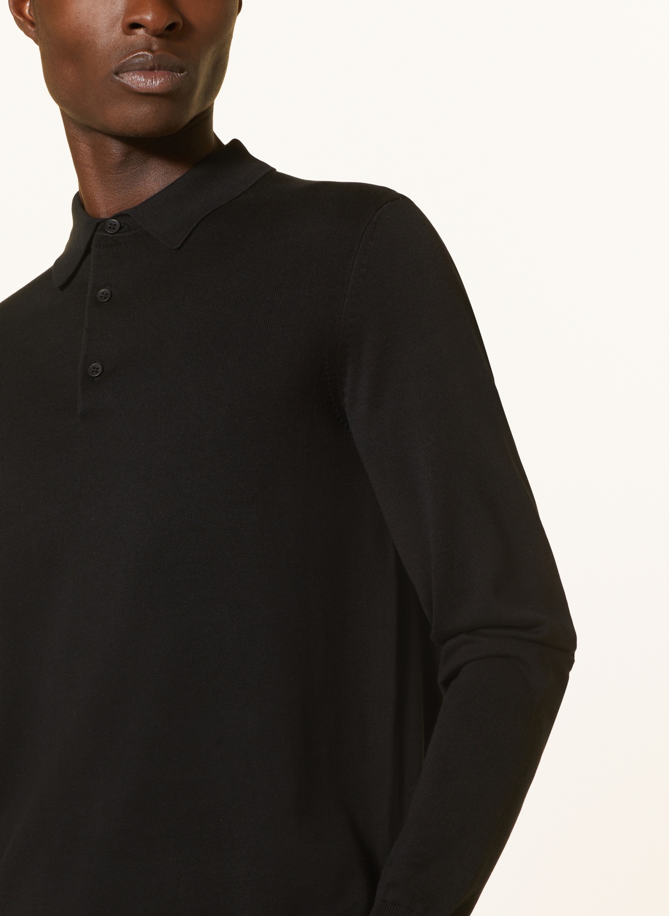 PAUL Knitted polo shirt, Color: BLACK (Image 4)