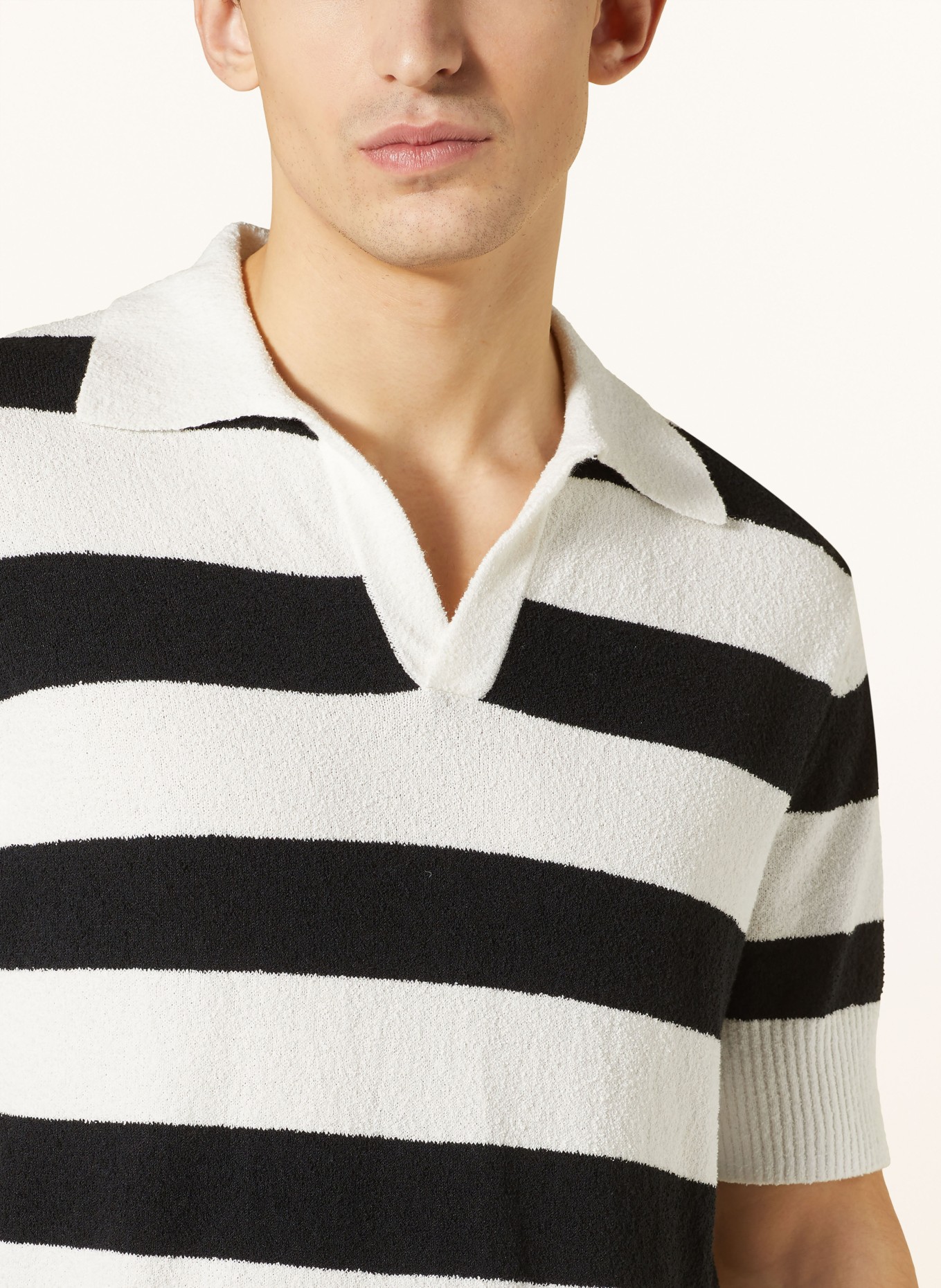 PAUL Knitted polo shirt, Color: BLACK/ WHITE (Image 4)