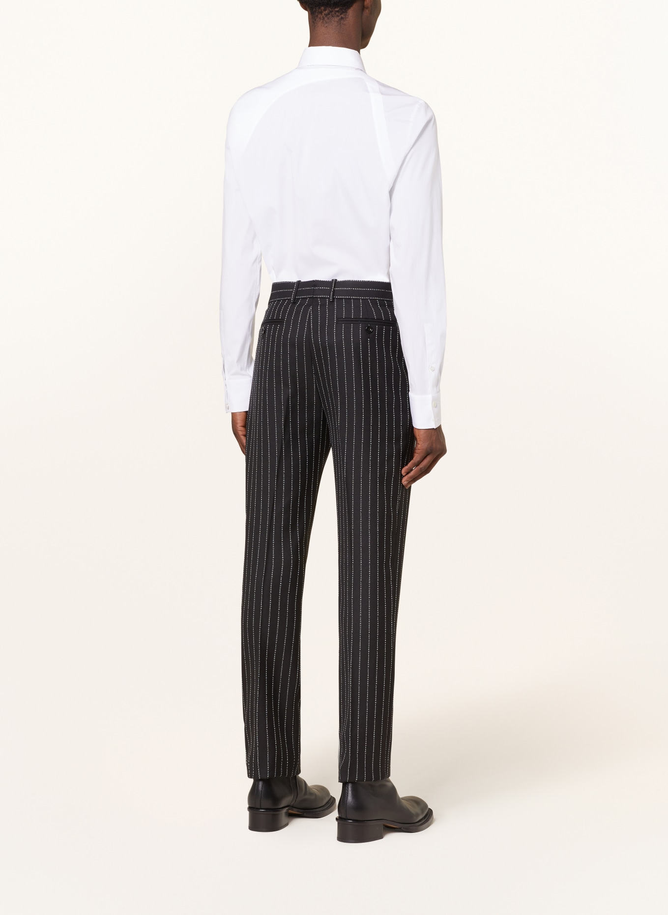 Alexander McQUEEN Spodnie garniturowe slim fit, Kolor: 1090 BLACK WHITE (Obrazek 4)