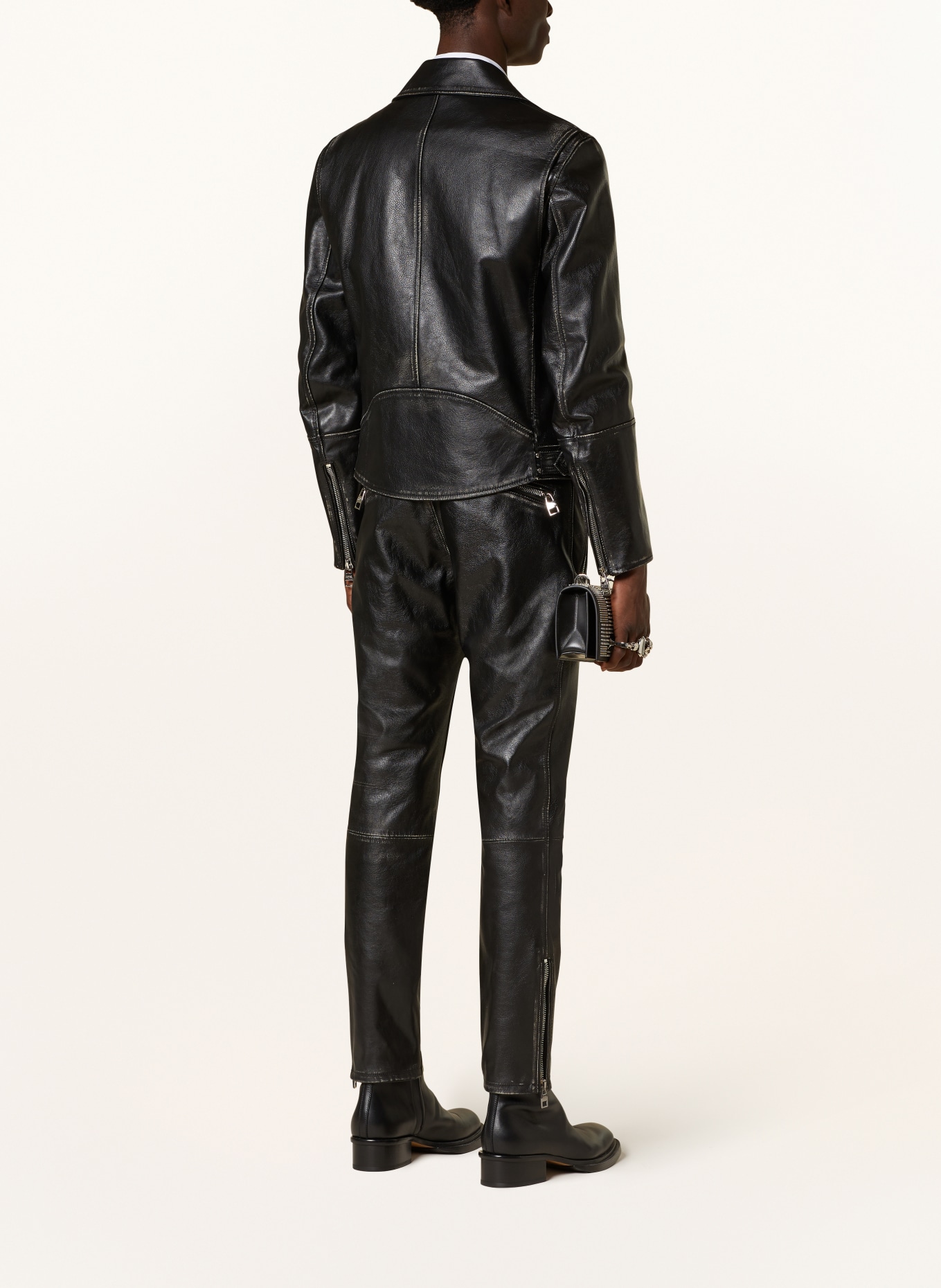 Alexander McQUEEN Leather trousers, Color: BLACK (Image 3)