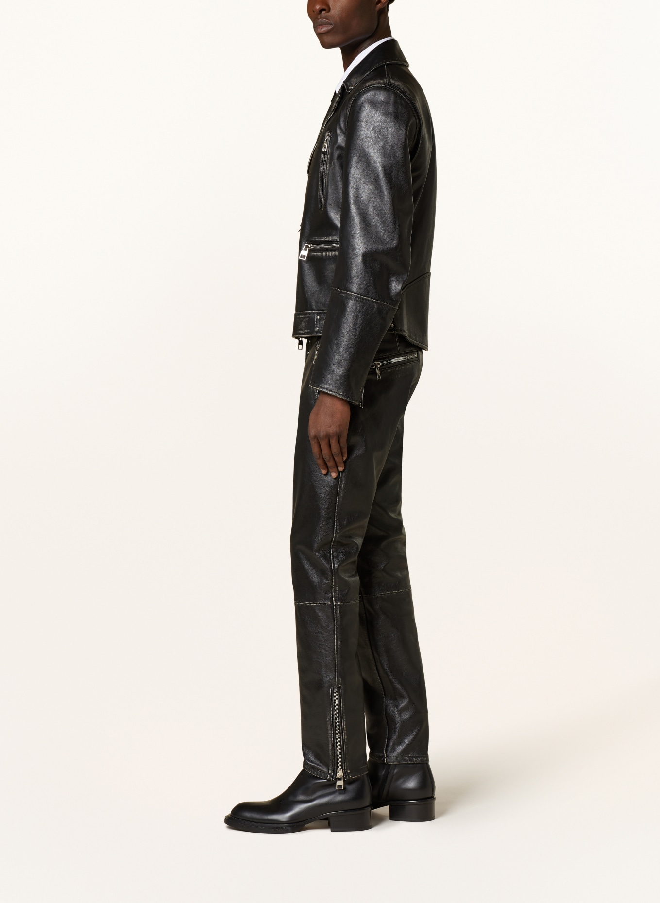 Alexander McQUEEN Leather trousers, Color: BLACK (Image 4)