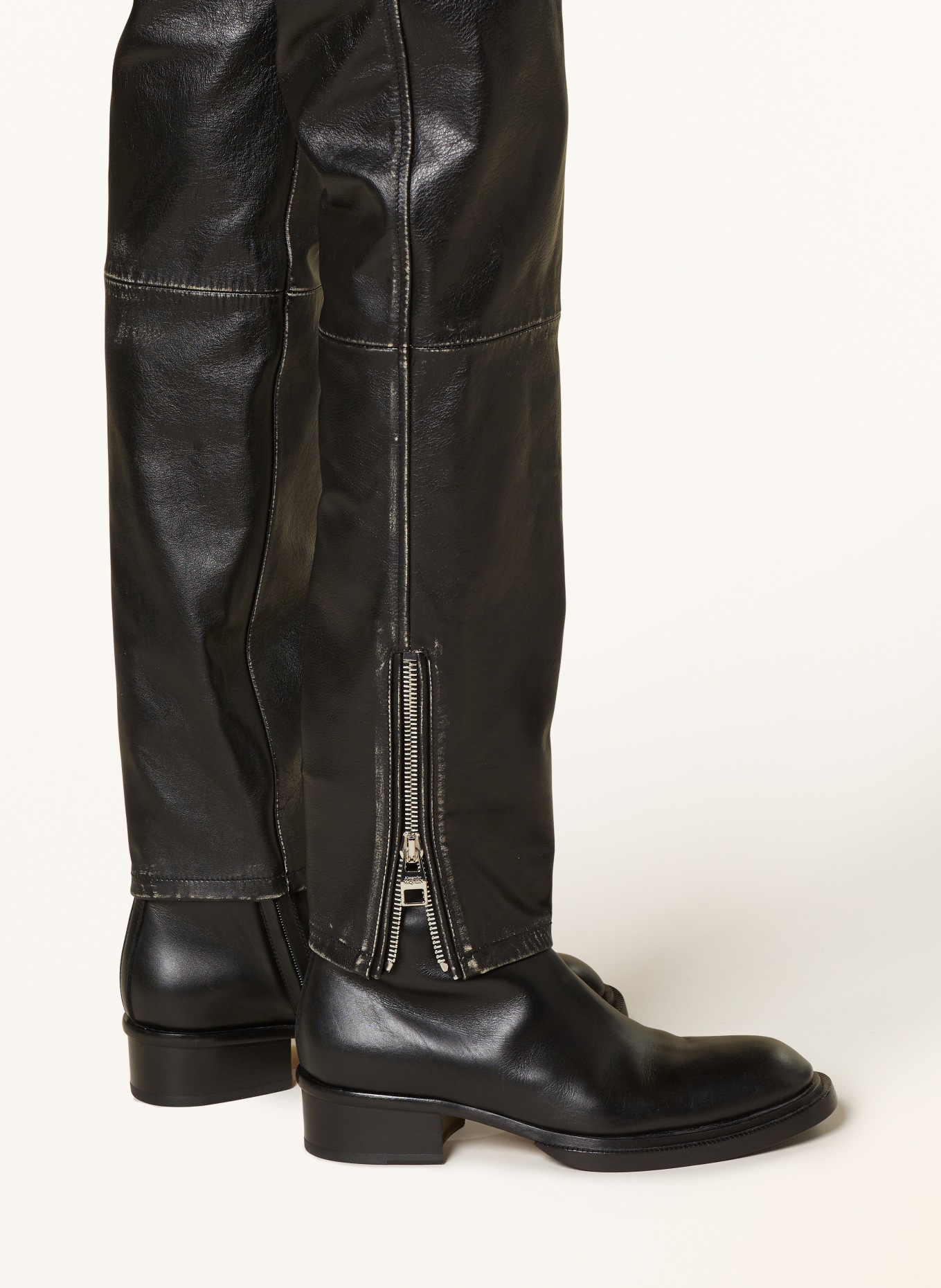 Alexander McQUEEN Leather trousers, Color: BLACK (Image 5)