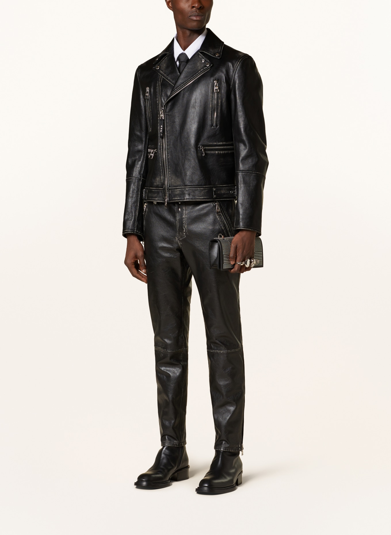 Alexander McQUEEN Leather jacket, Color: BLACK (Image 2)