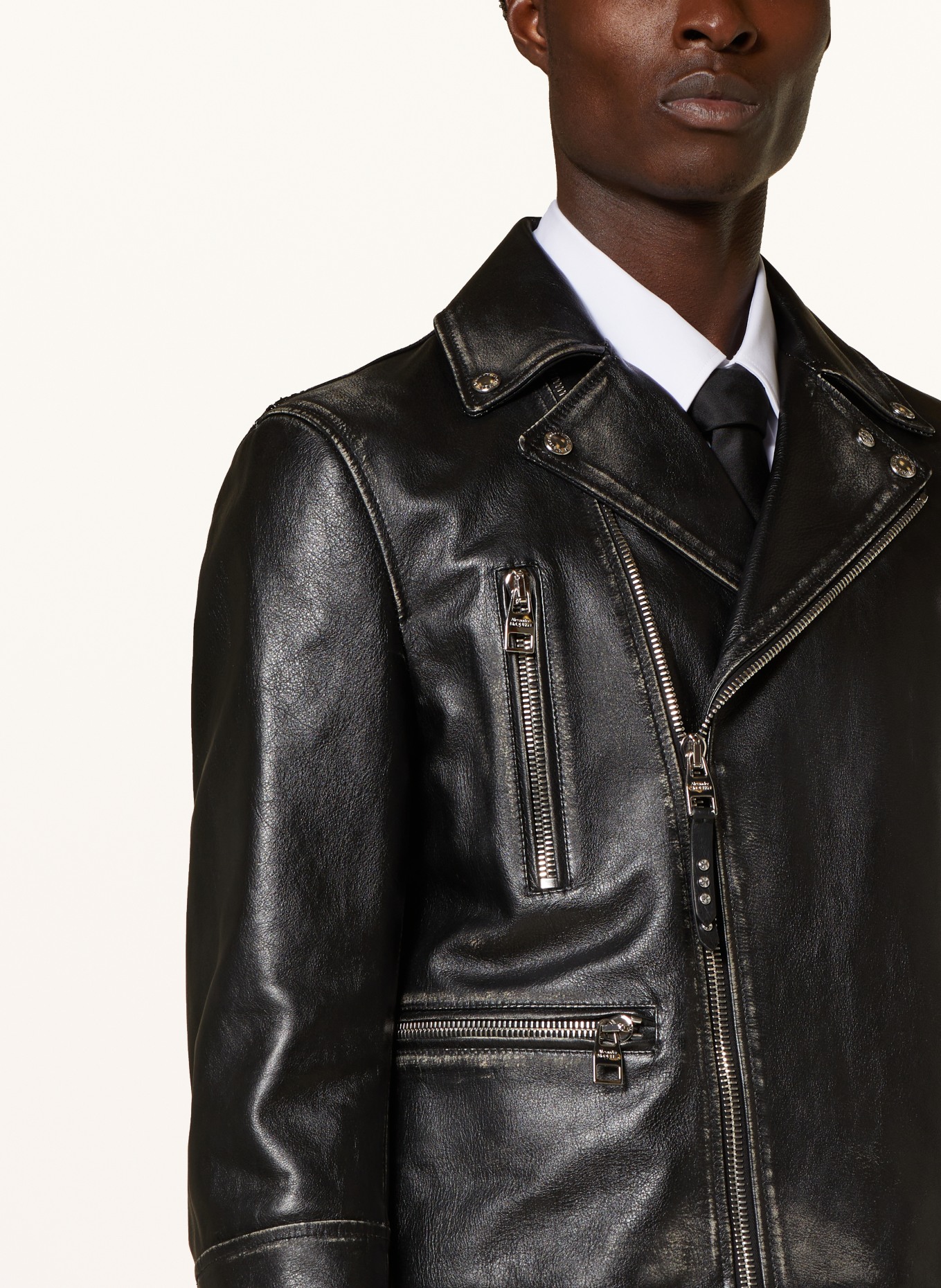 Alexander McQUEEN Leather jacket, Color: BLACK (Image 4)