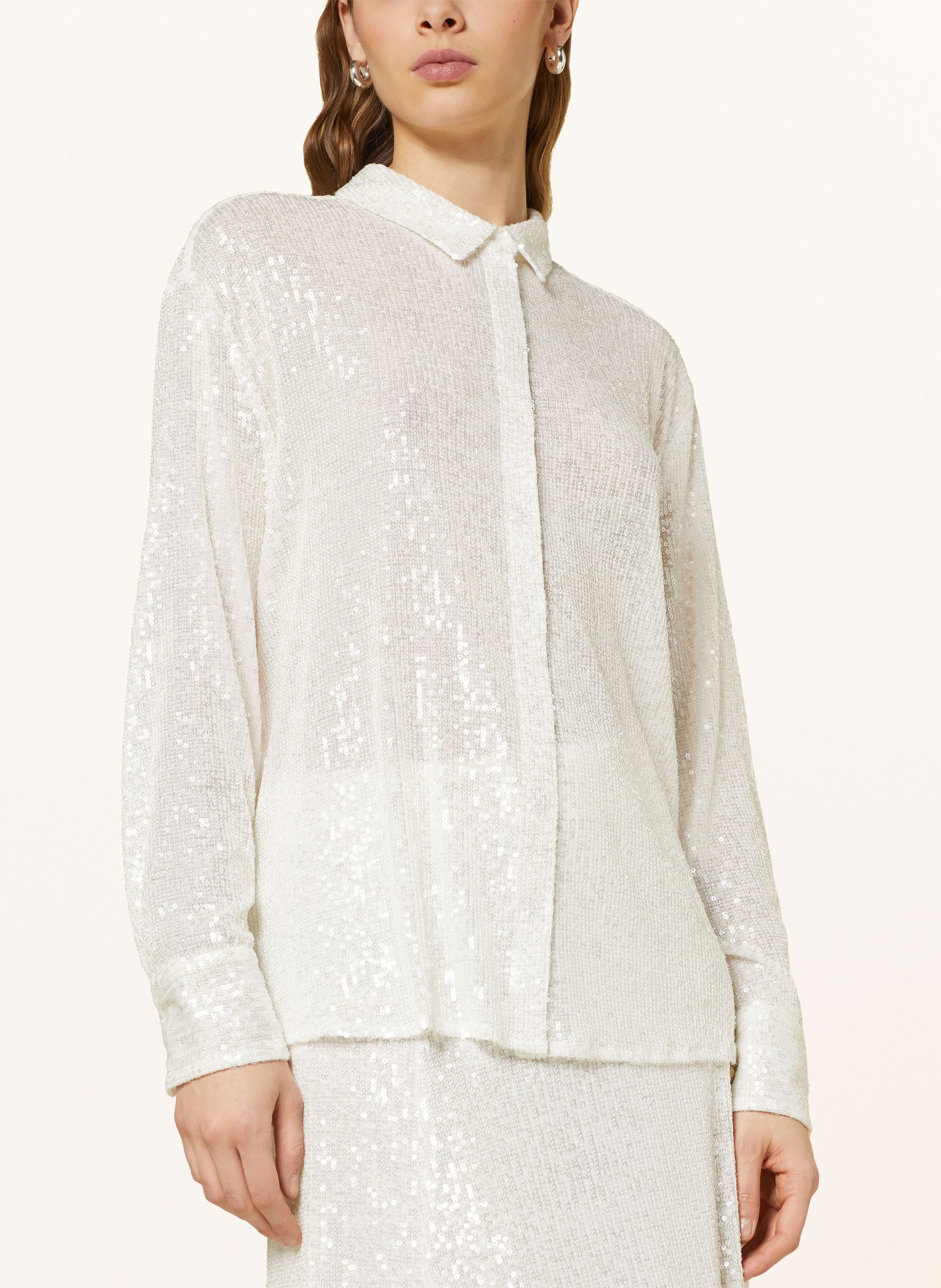 MRS & HUGS Shirt blouse with sequins, Color: WHITE (Image 4)