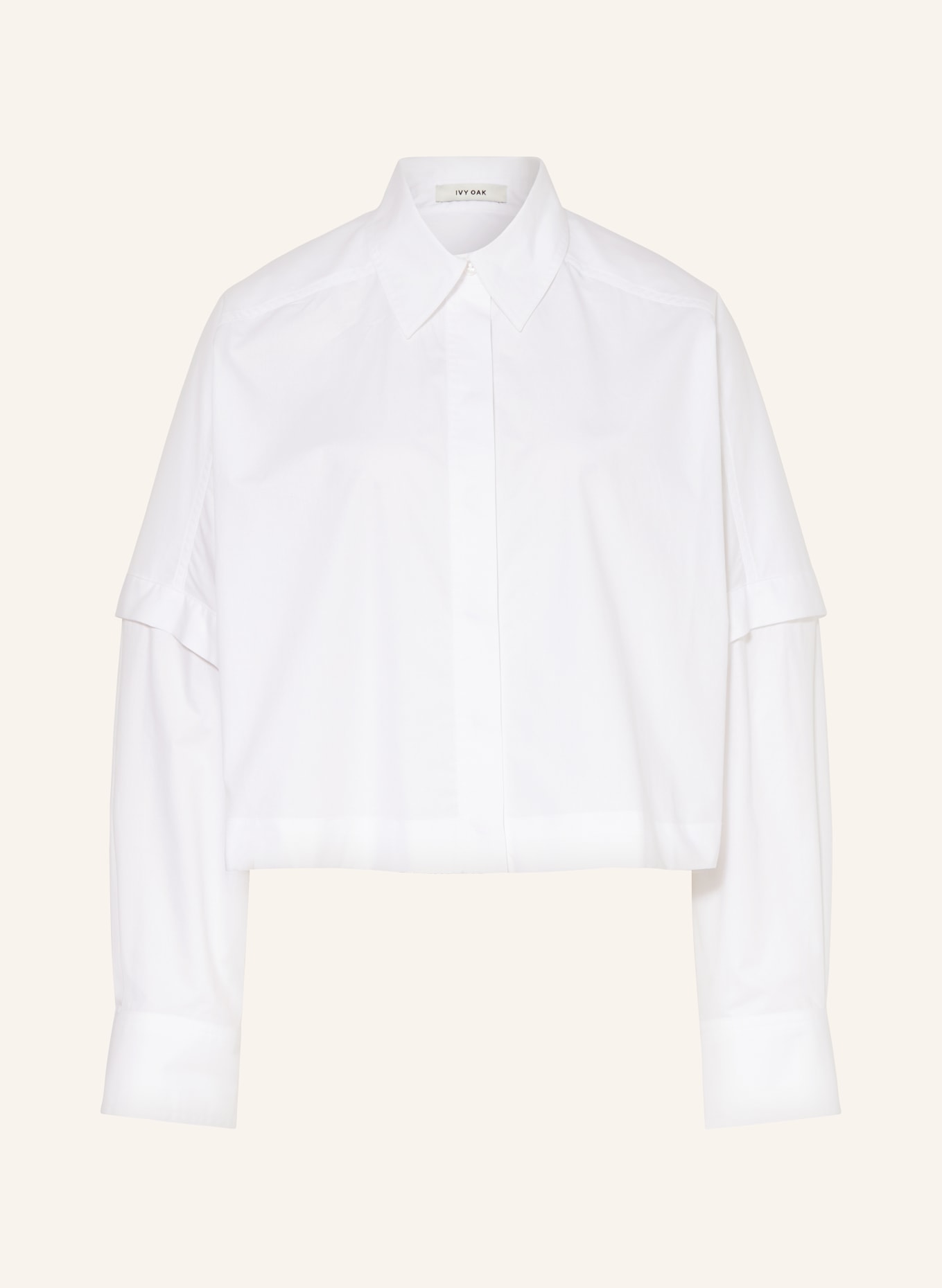 IVY OAK Cropped shirt blouse ELVIRA with detachable sleeves, Color: WHITE (Image 1)