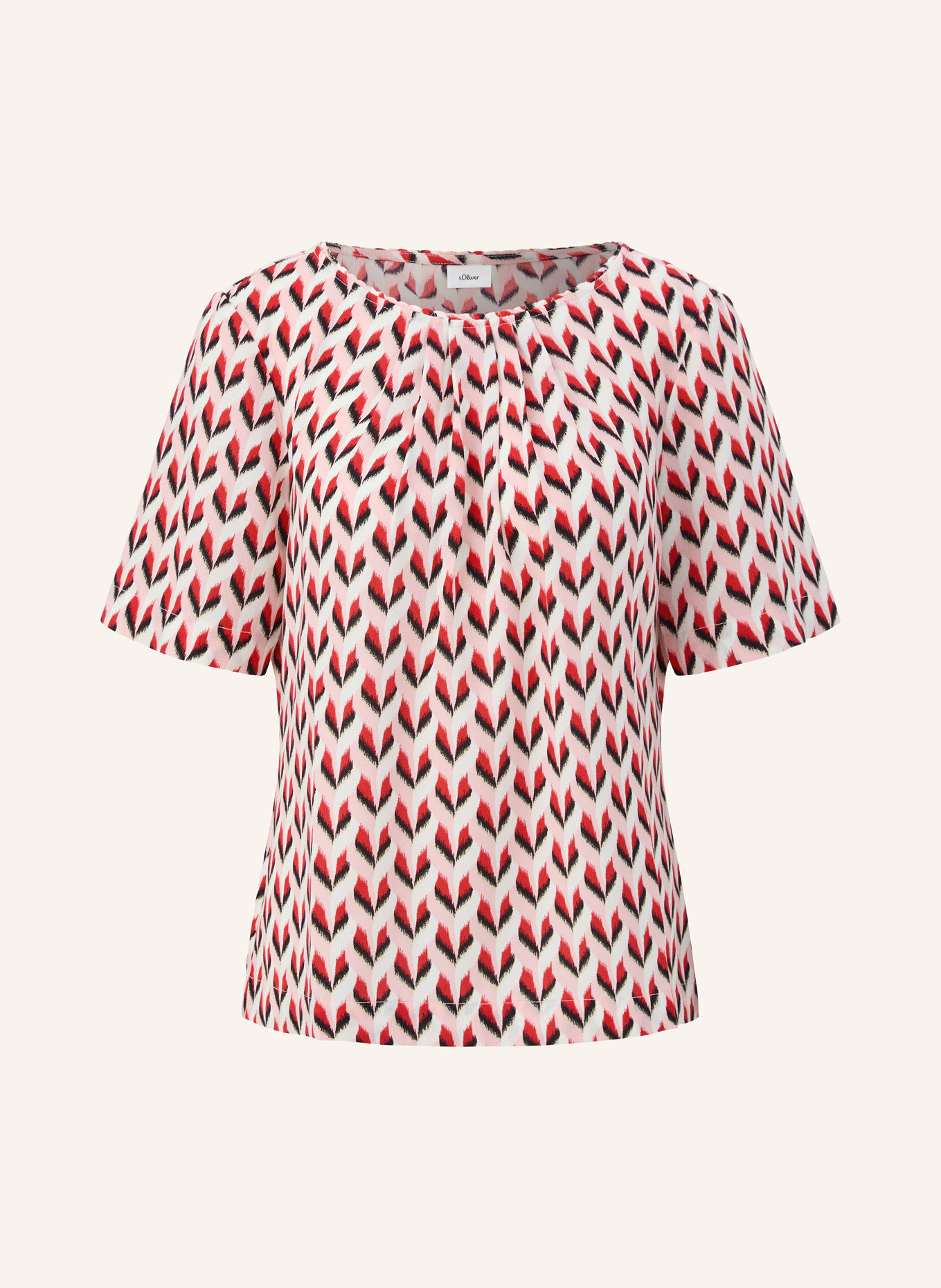 s.Oliver BLACK LABEL Shirt blouse, Color: BLACK/ PINK/ PINK (Image 1)