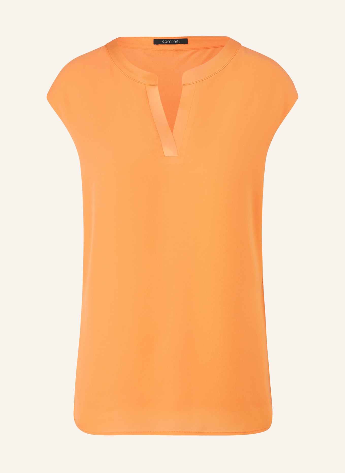 comma Blouse top in mixed materials, Color: ORANGE (Image 1)