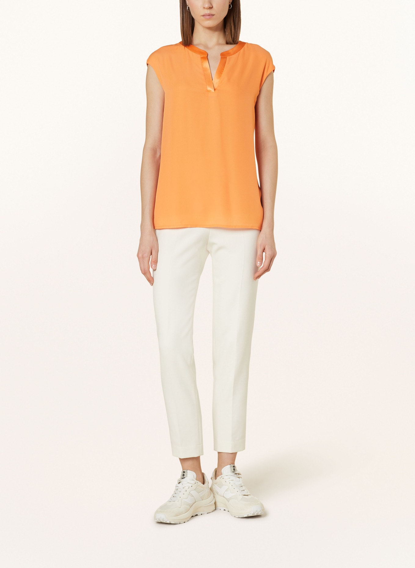 comma Blouse top in mixed materials, Color: ORANGE (Image 2)