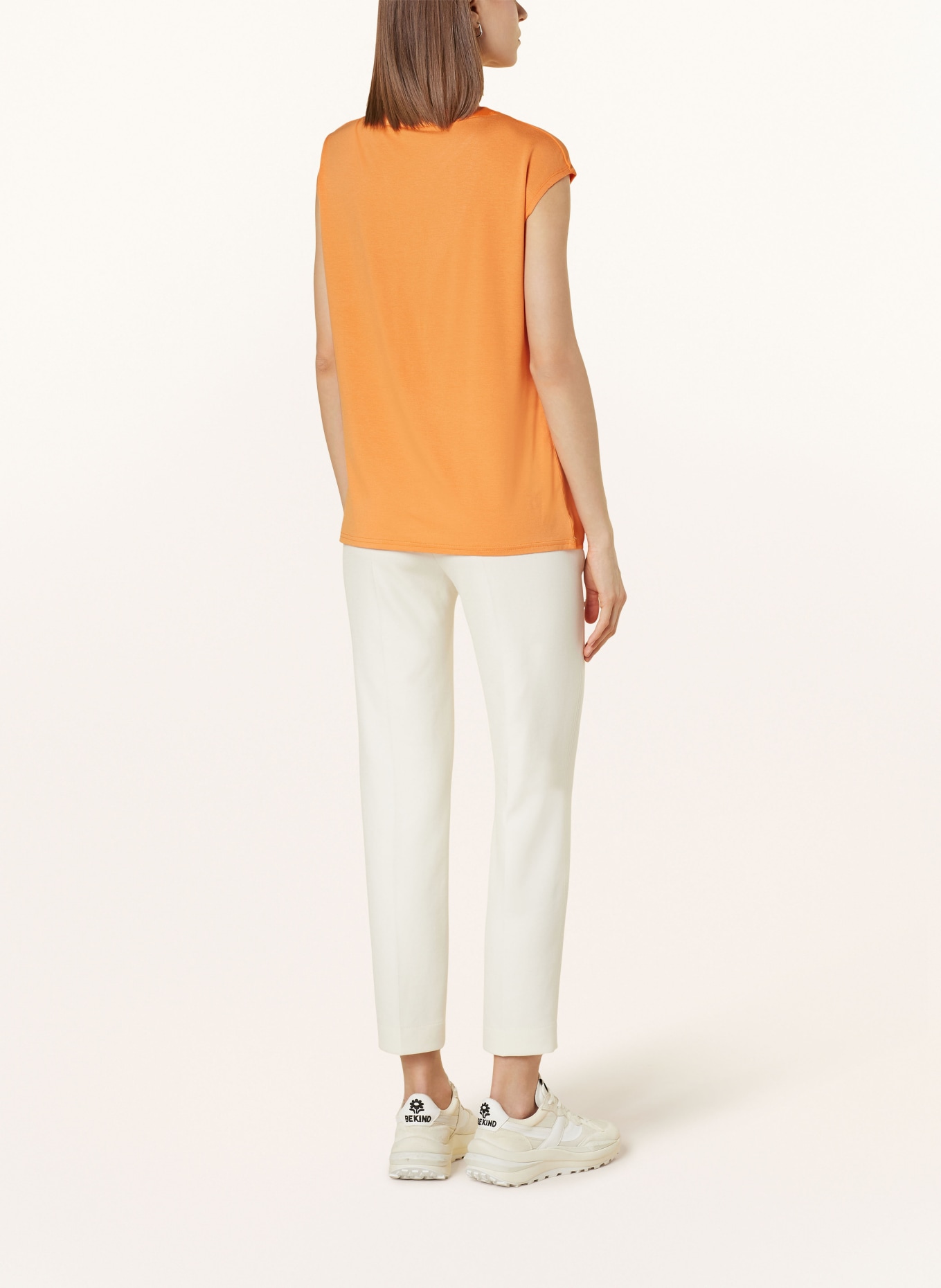 comma Blouse top in mixed materials, Color: ORANGE (Image 3)