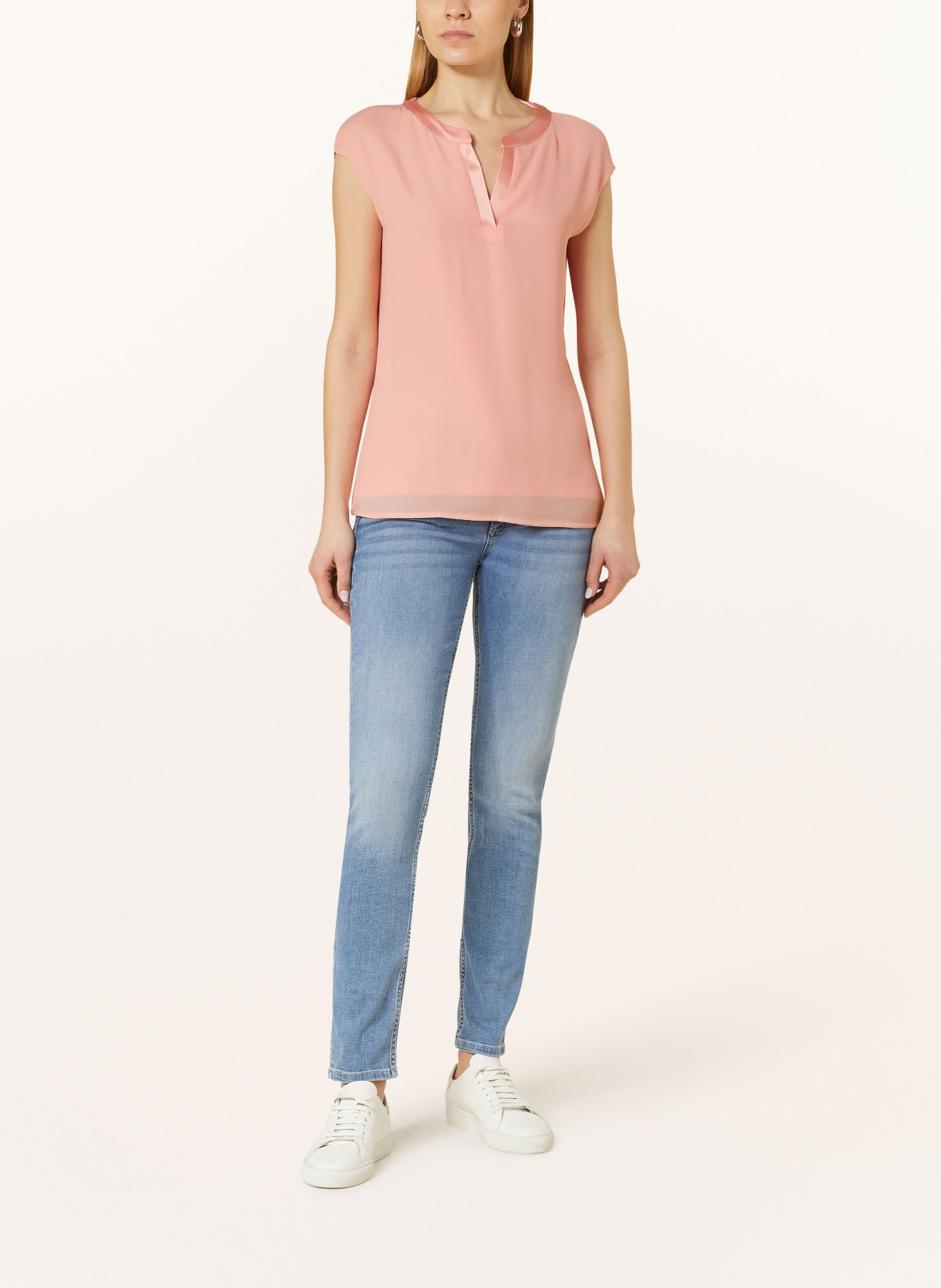 comma Blouse top in mixed materials, Color: LIGHT PINK (Image 2)