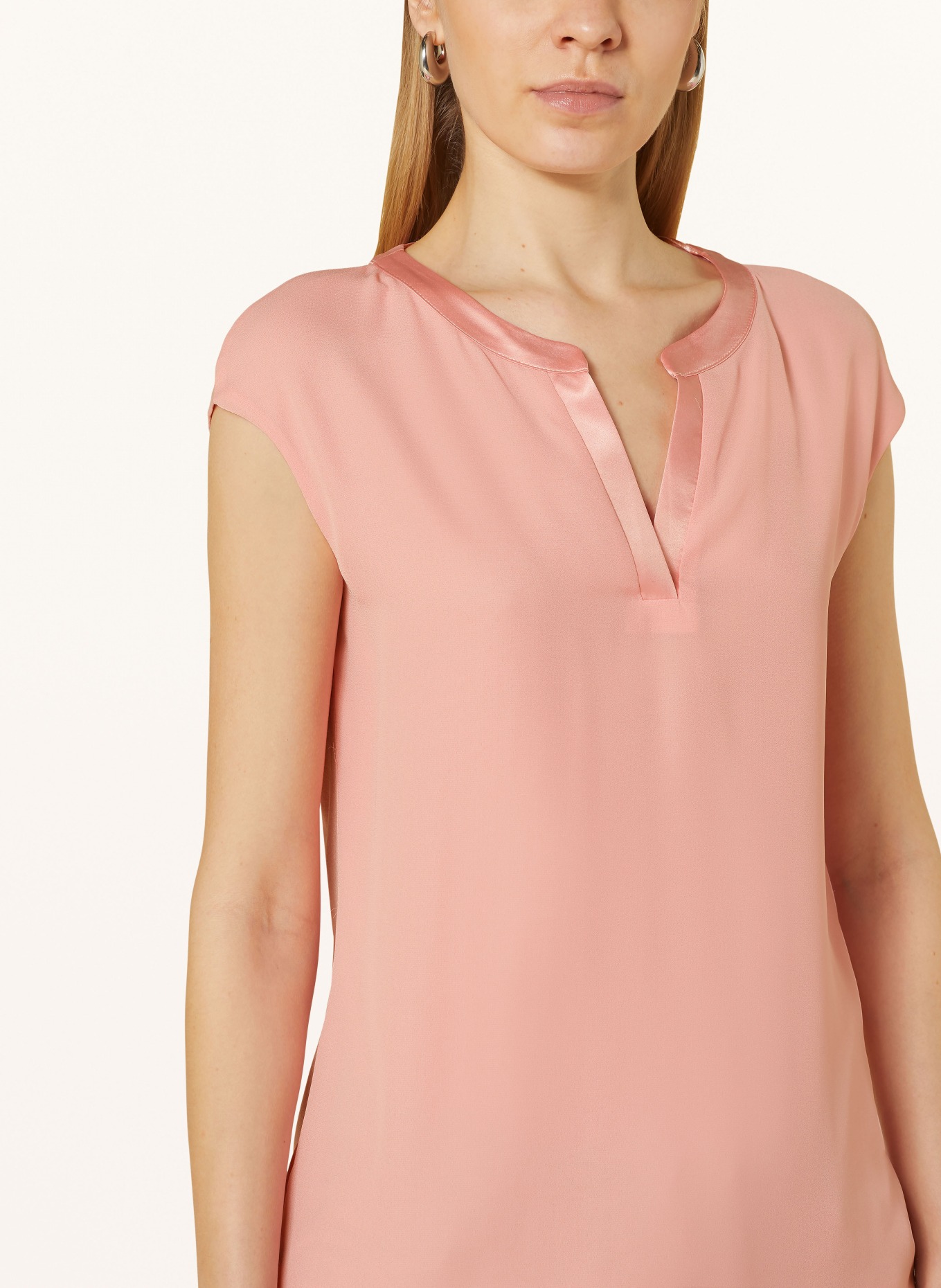 comma Blouse top in mixed materials, Color: LIGHT PINK (Image 4)