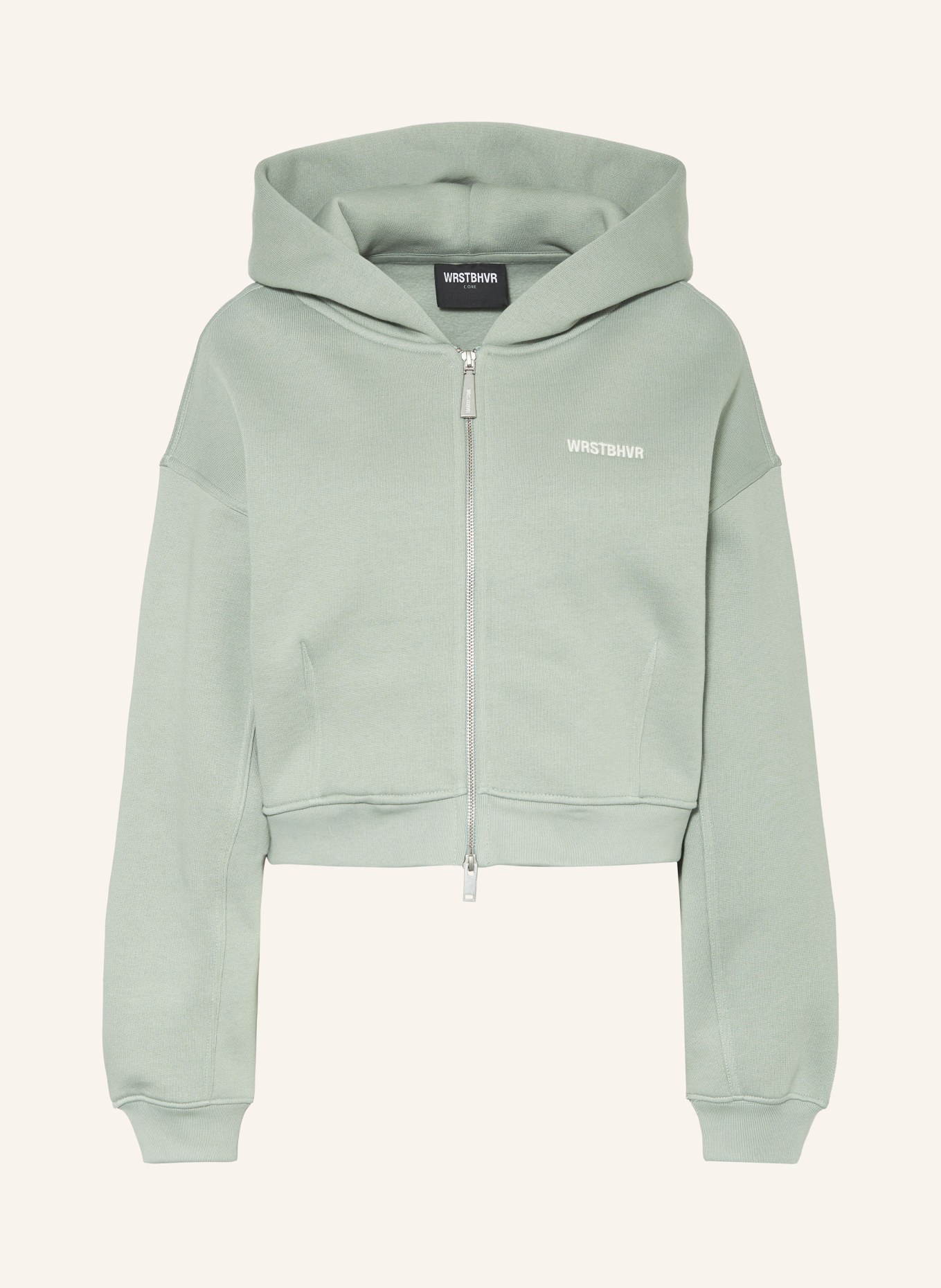 WRSTBHVR Cropped sweat jacket ERICA, Color: MINT (Image 1)