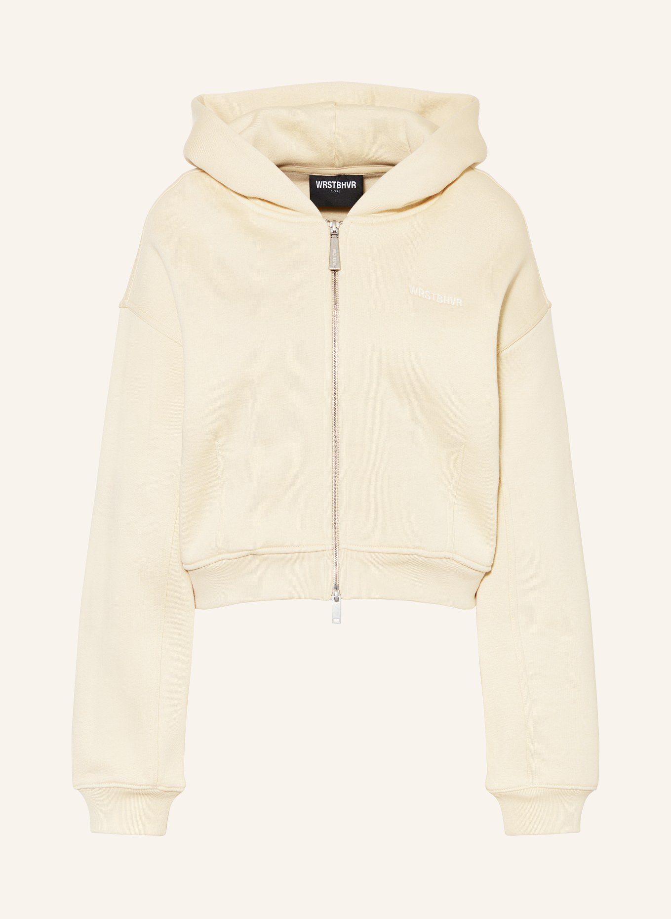 WRSTBHVR Cropped sweat jacket ERICA, Color: LIGHT YELLOW (Image 1)