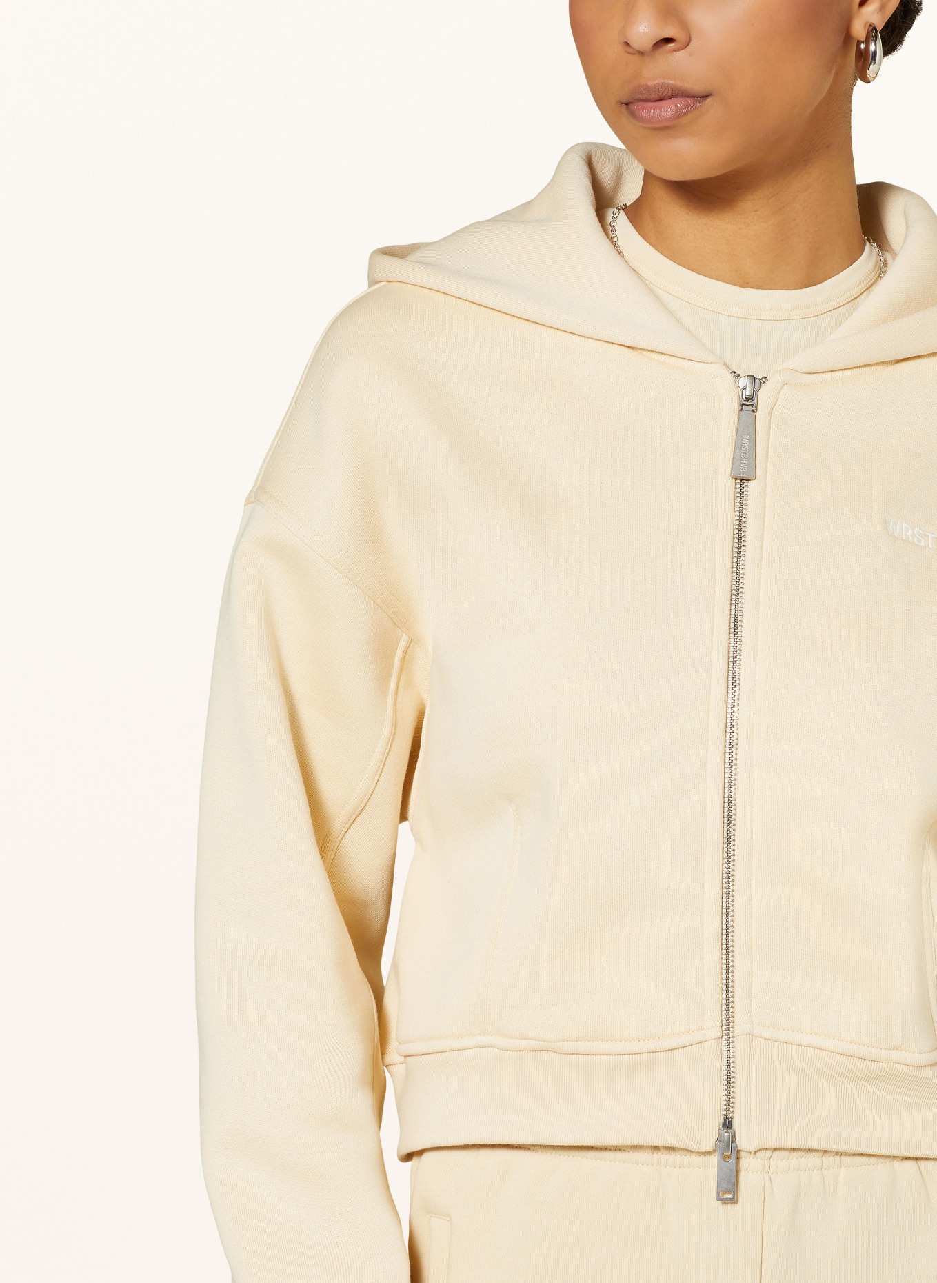 WRSTBHVR Cropped sweat jacket ERICA, Color: LIGHT YELLOW (Image 5)