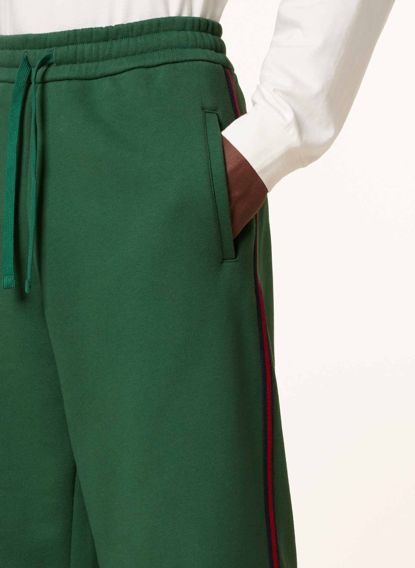 GUCCI Sweatpants with tuxedo stripe, Color: GREEN (Image 5)