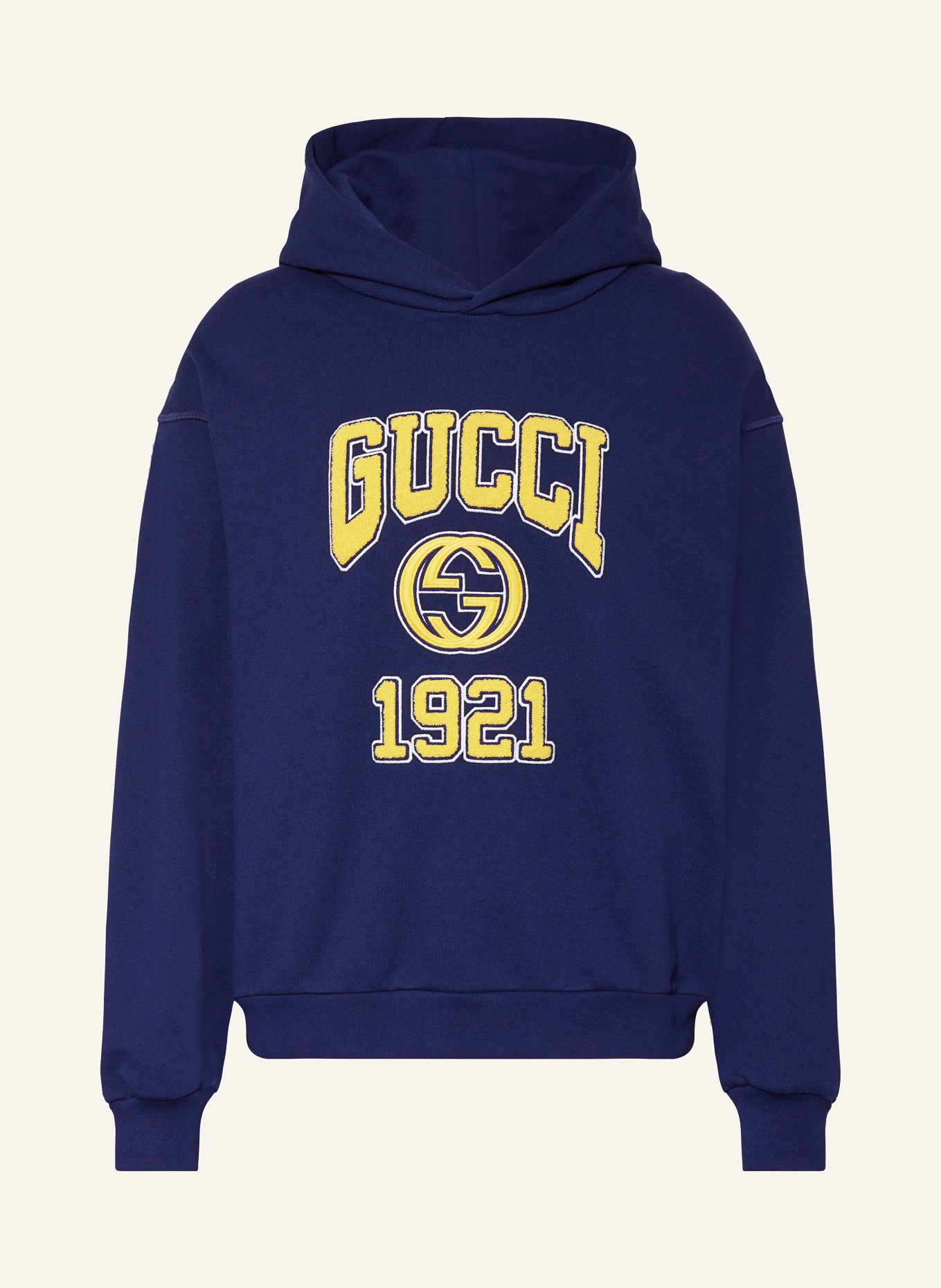 GUCCI Oversized hoodie, Color: DARK BLUE/ YELLOW (Image 1)