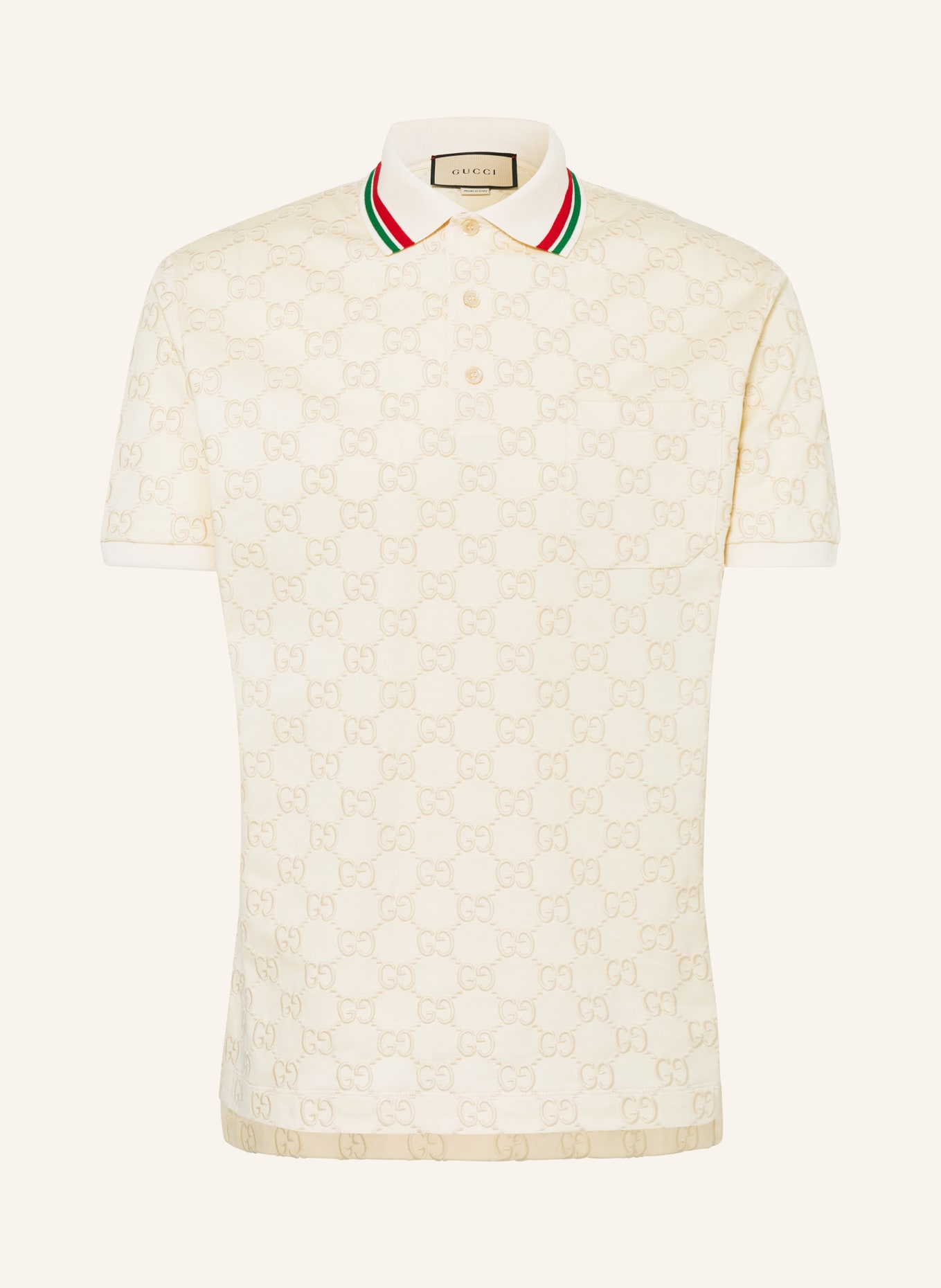 GUCCI Piqué-Poloshirt, Farbe: CREME (Bild 1)