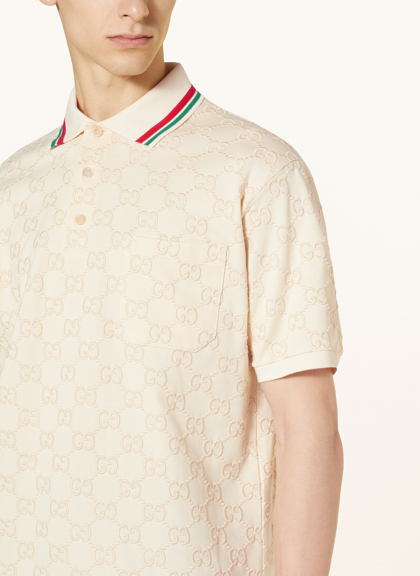 GUCCI Piqué-Poloshirt, Farbe: CREME (Bild 4)