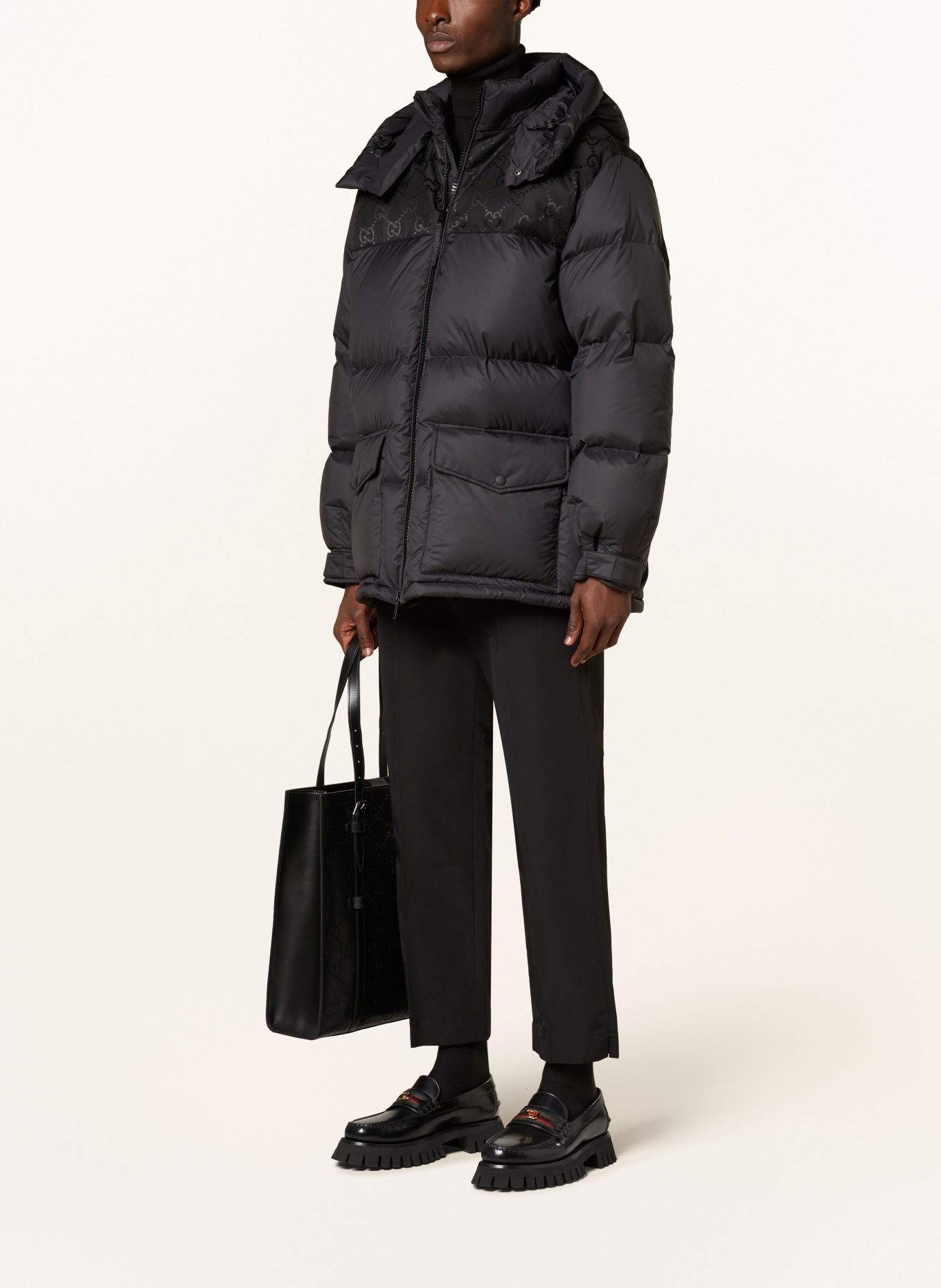 GUCCI Down jacket with removable hood, Color: BLACK (Image 2)