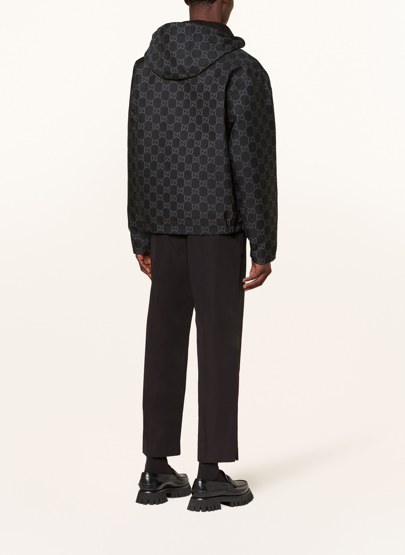 GUCCI Jacket GG KWAY reversible, Color: BLACK/ DARK GRAY (Image 3)