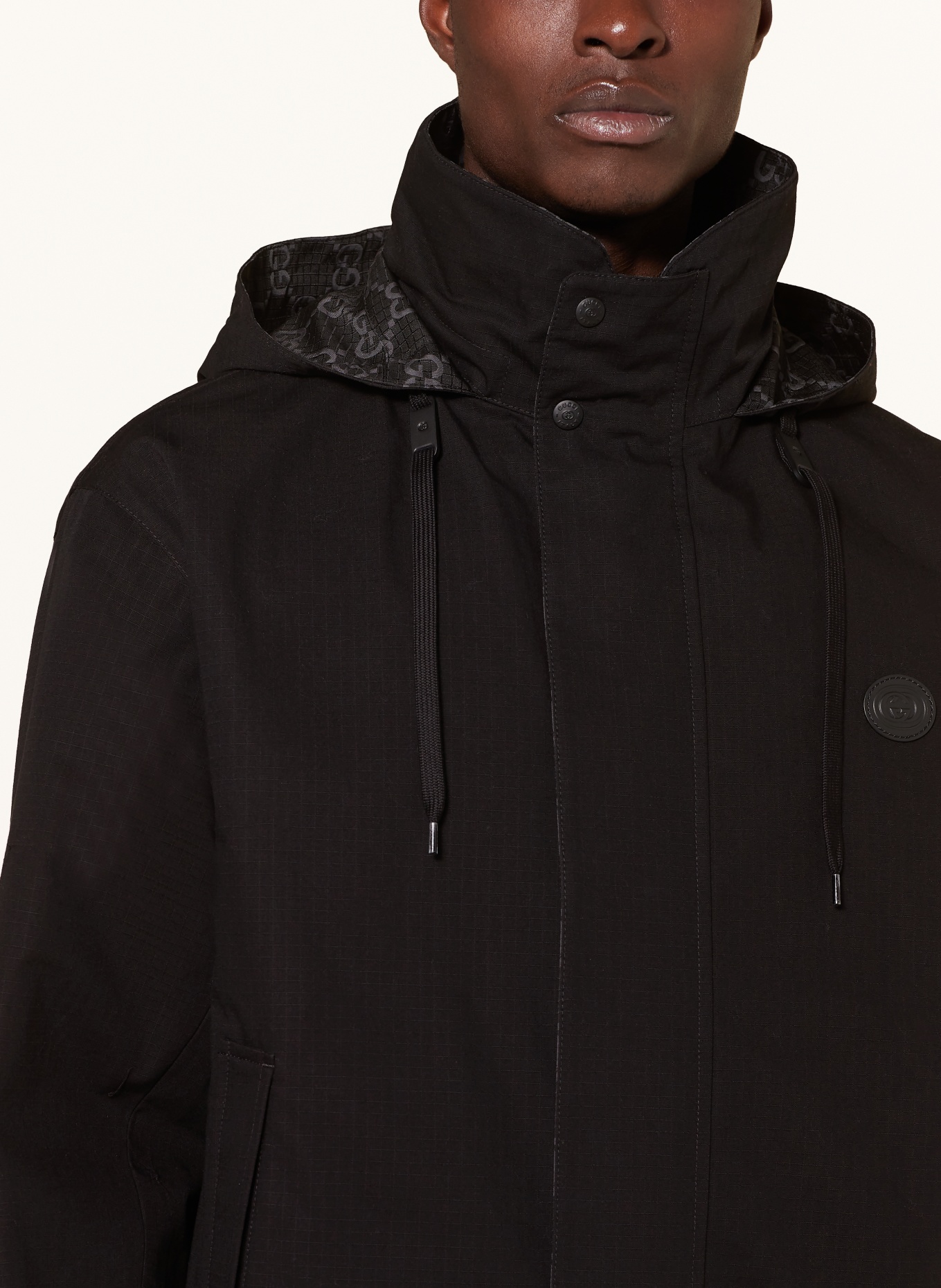 GUCCI Jacket GG KWAY reversible, Color: BLACK/ DARK GRAY (Image 6)