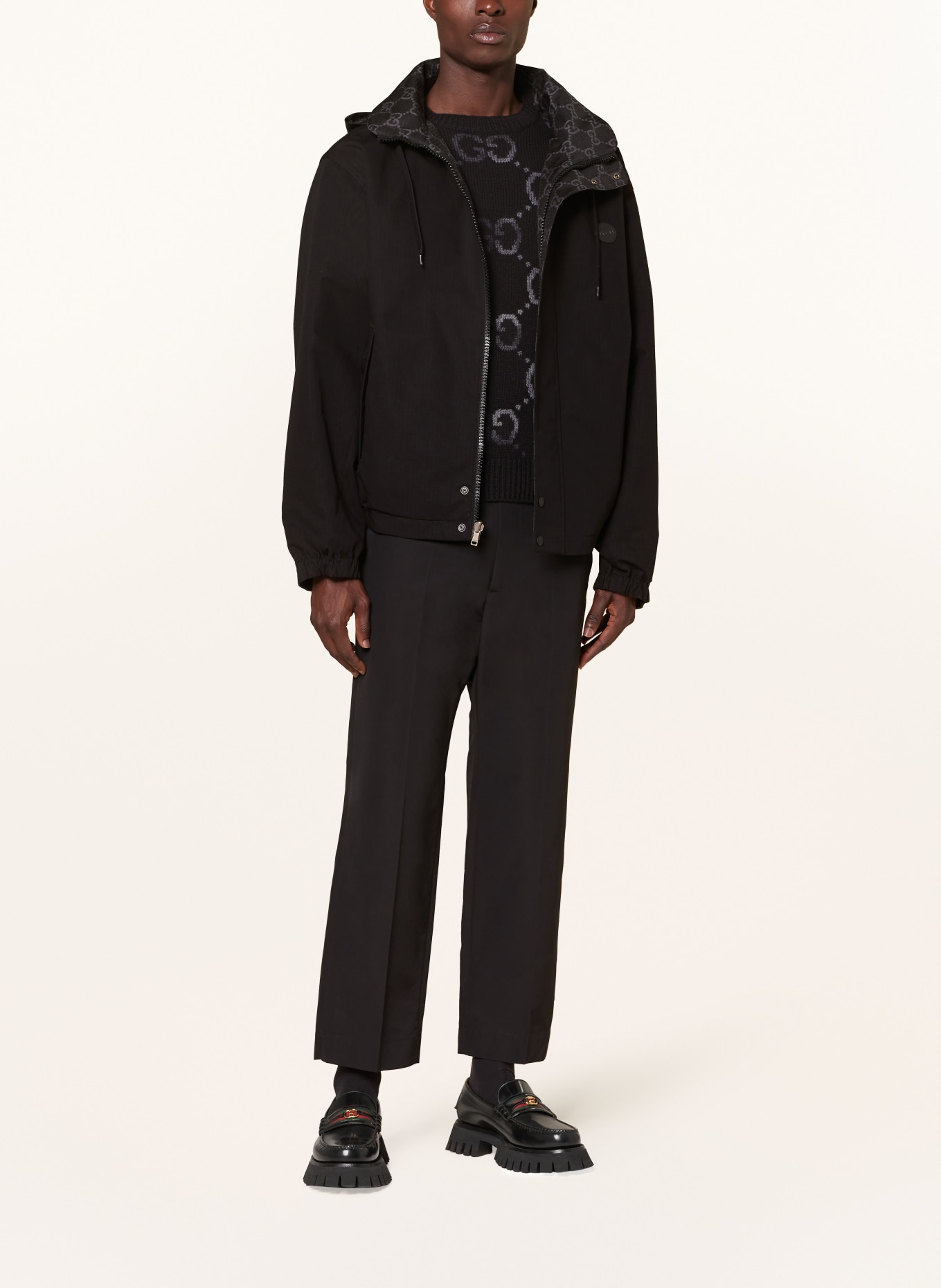 GUCCI Jacket GG KWAY reversible, Color: BLACK/ DARK GRAY (Image 8)