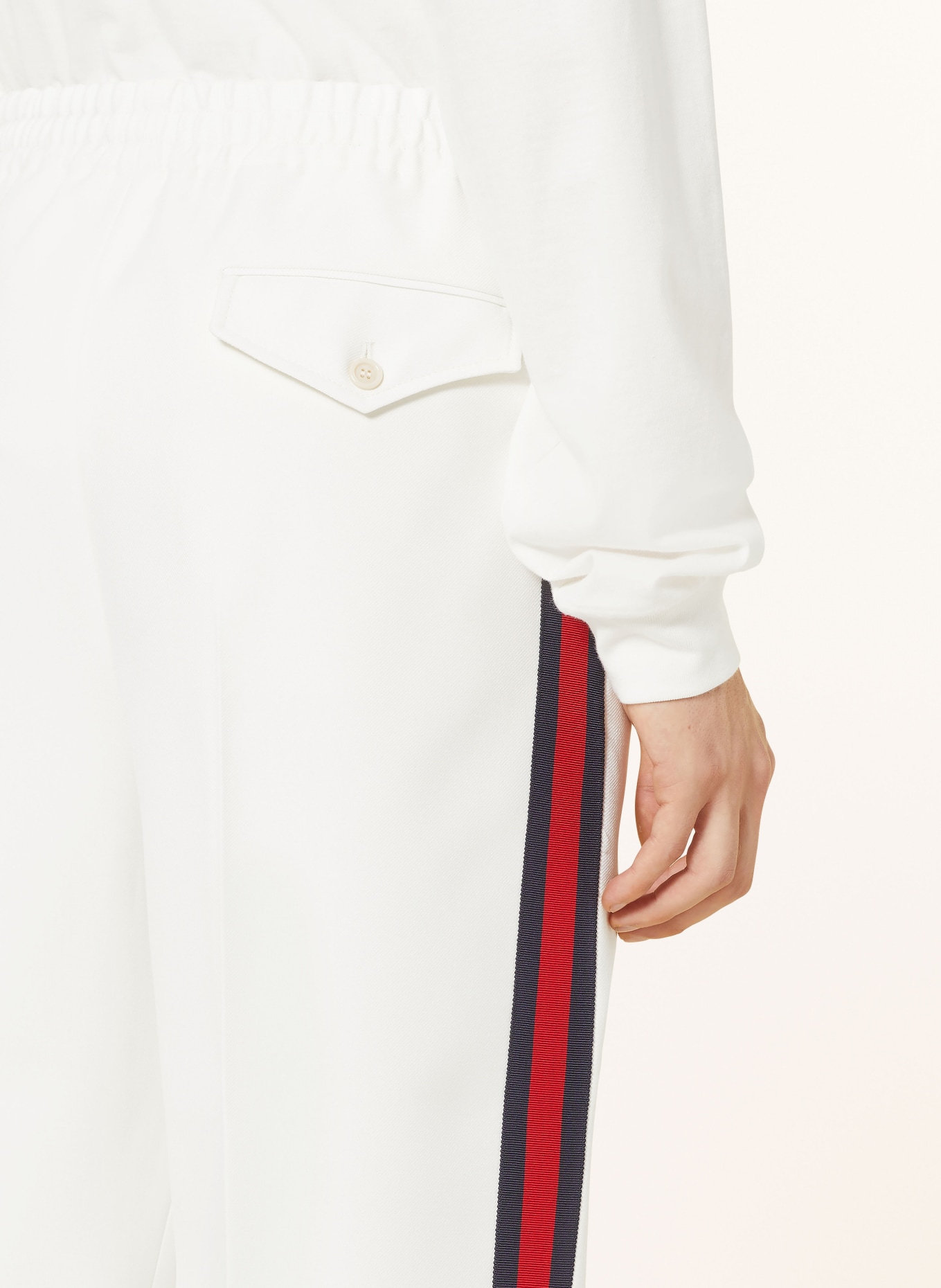 GUCCI Track pants with tuxedo stripes, Color: WHITE (Image 6)