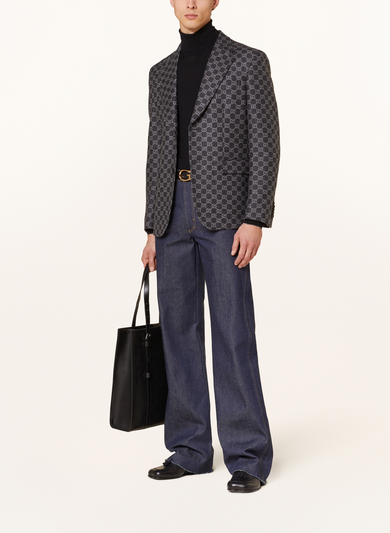 GUCCI Flannel tailored jacket slim fit, Color: DARK GRAY (Image 2)