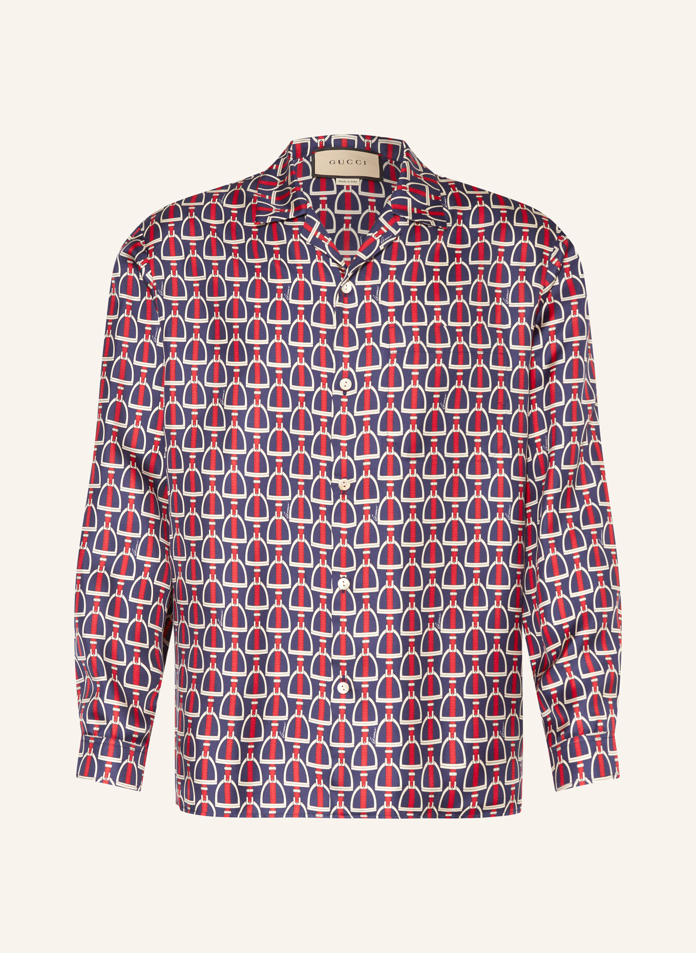 GUCCI Silk shirt comfort fit, Color: DARK BLUE/ RED/ CREAM (Image 1)