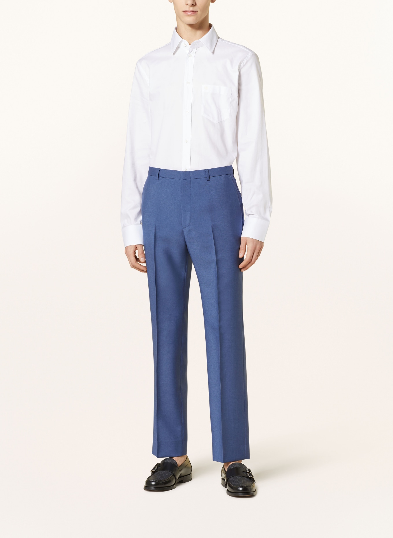 GUCCI Oblekové kalhoty Slim Fit s mohérem, Barva: 4719 STORMY SEA (LIGHT BLUE) (Obrázek 3)