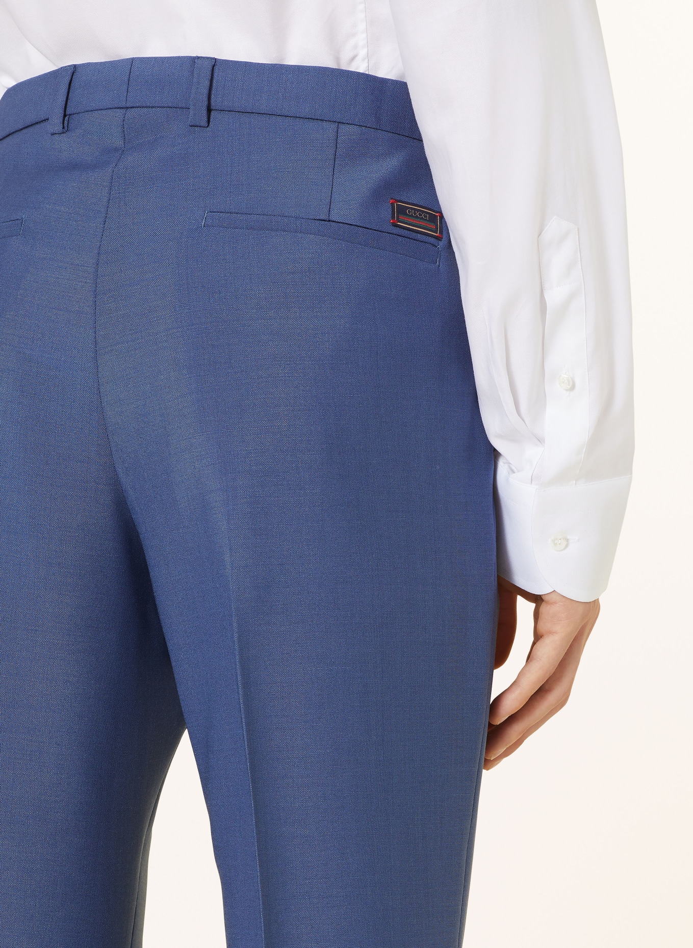 GUCCI Oblekové kalhoty Slim Fit s mohérem, Barva: 4719 STORMY SEA (LIGHT BLUE) (Obrázek 6)