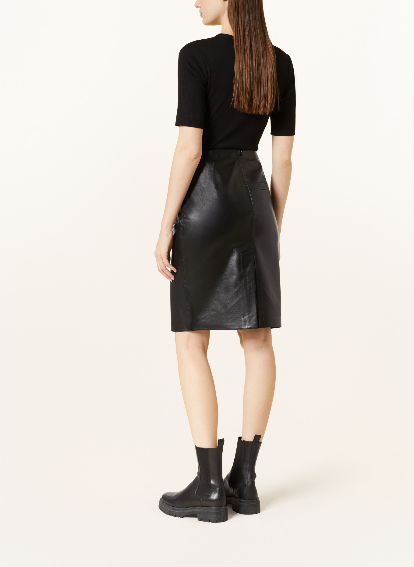 Marc O'Polo Leather skirt, Color: BLACK (Image 3)