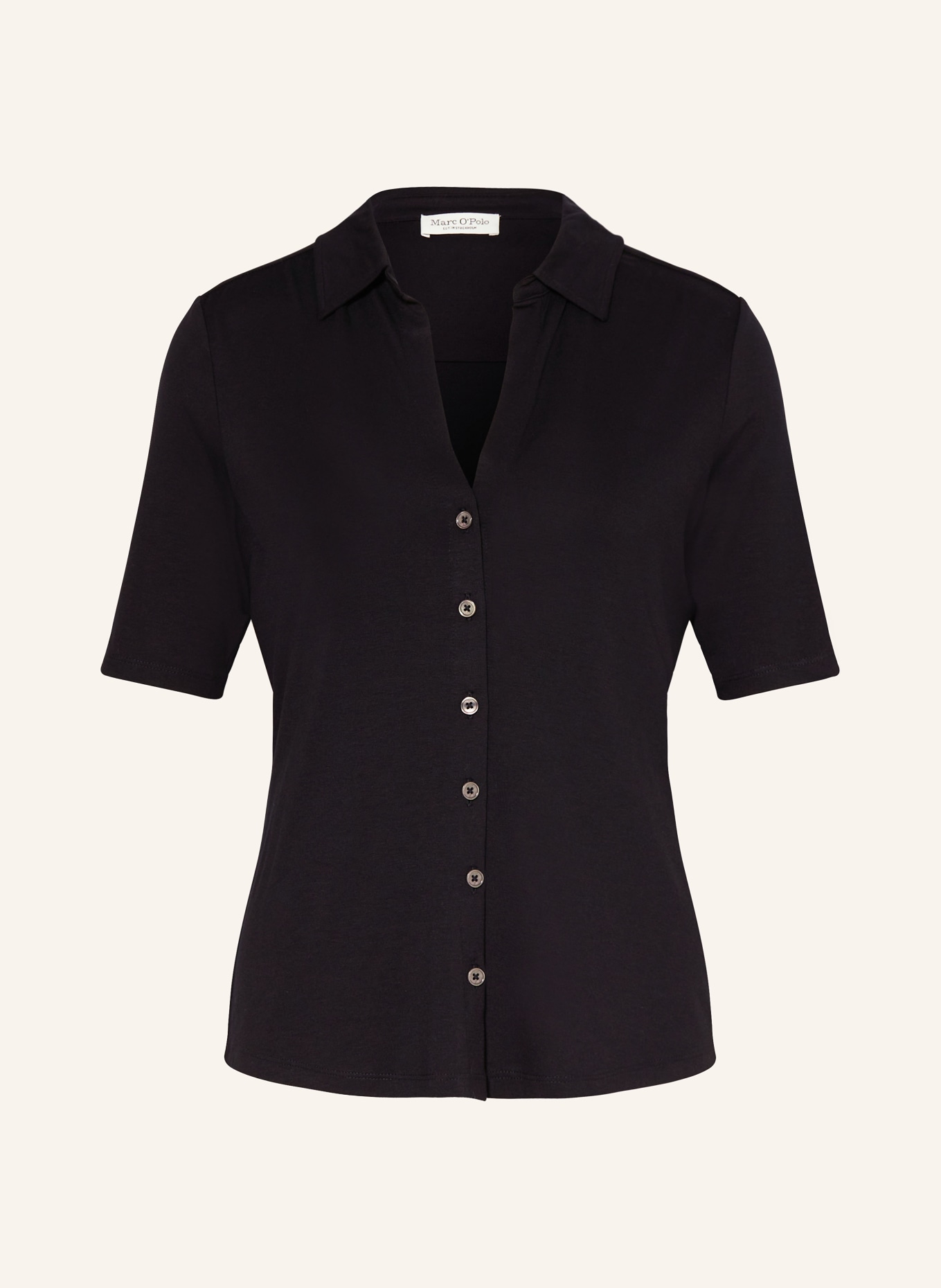 Marc O'Polo Shirt blouse made of jersey, Color: BLACK (Image 1)