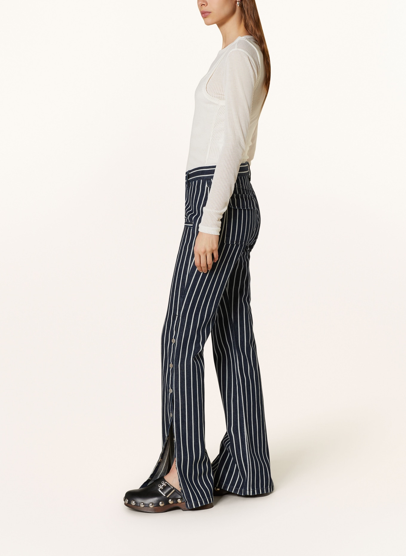 Filippa K Bootcut Jeans, Farbe: 0054 Denim Blue/White Stripe (Bild 4)