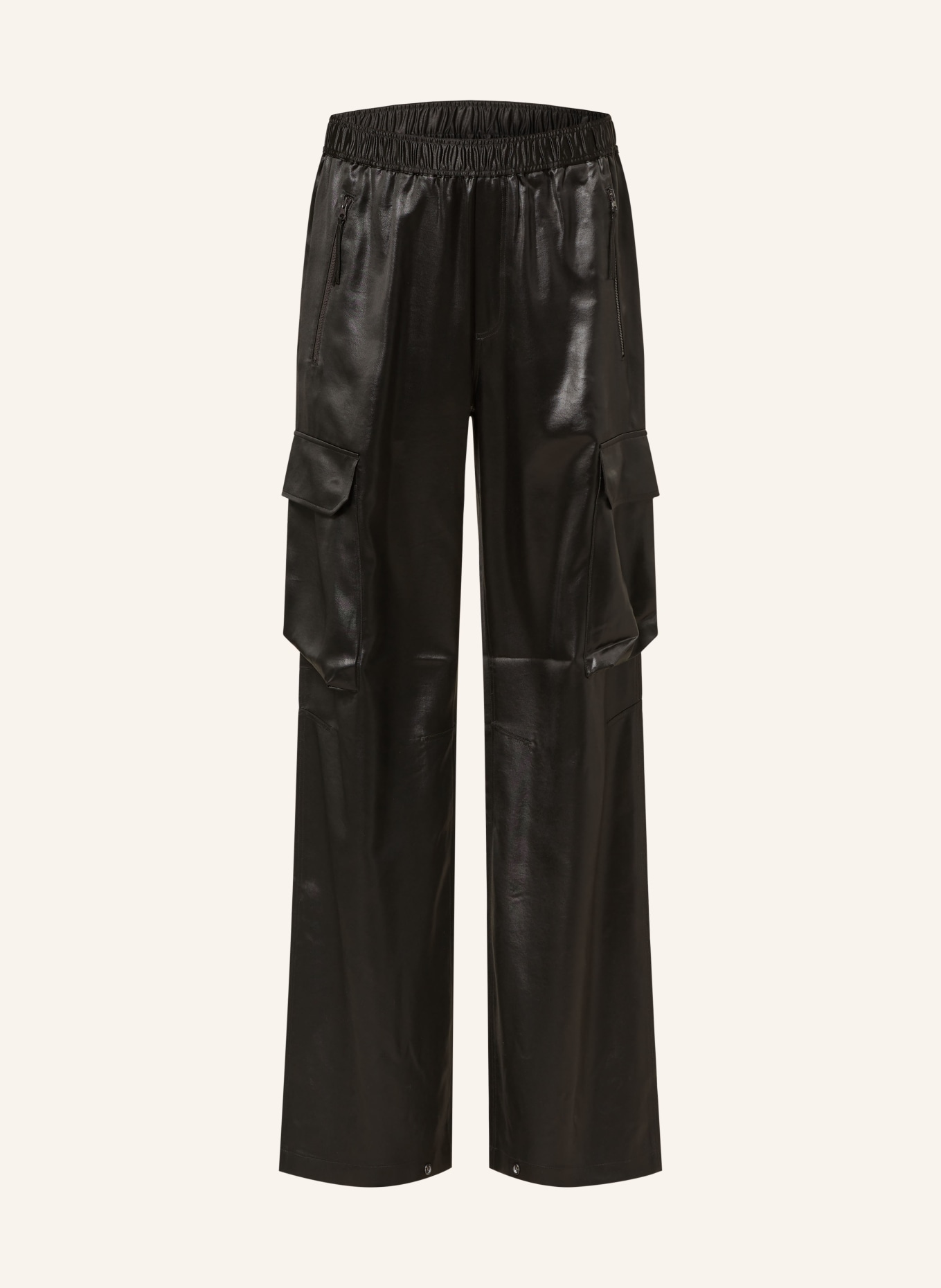 Filippa K Cargo pants made of satin, Color: BLACK (Image 1)