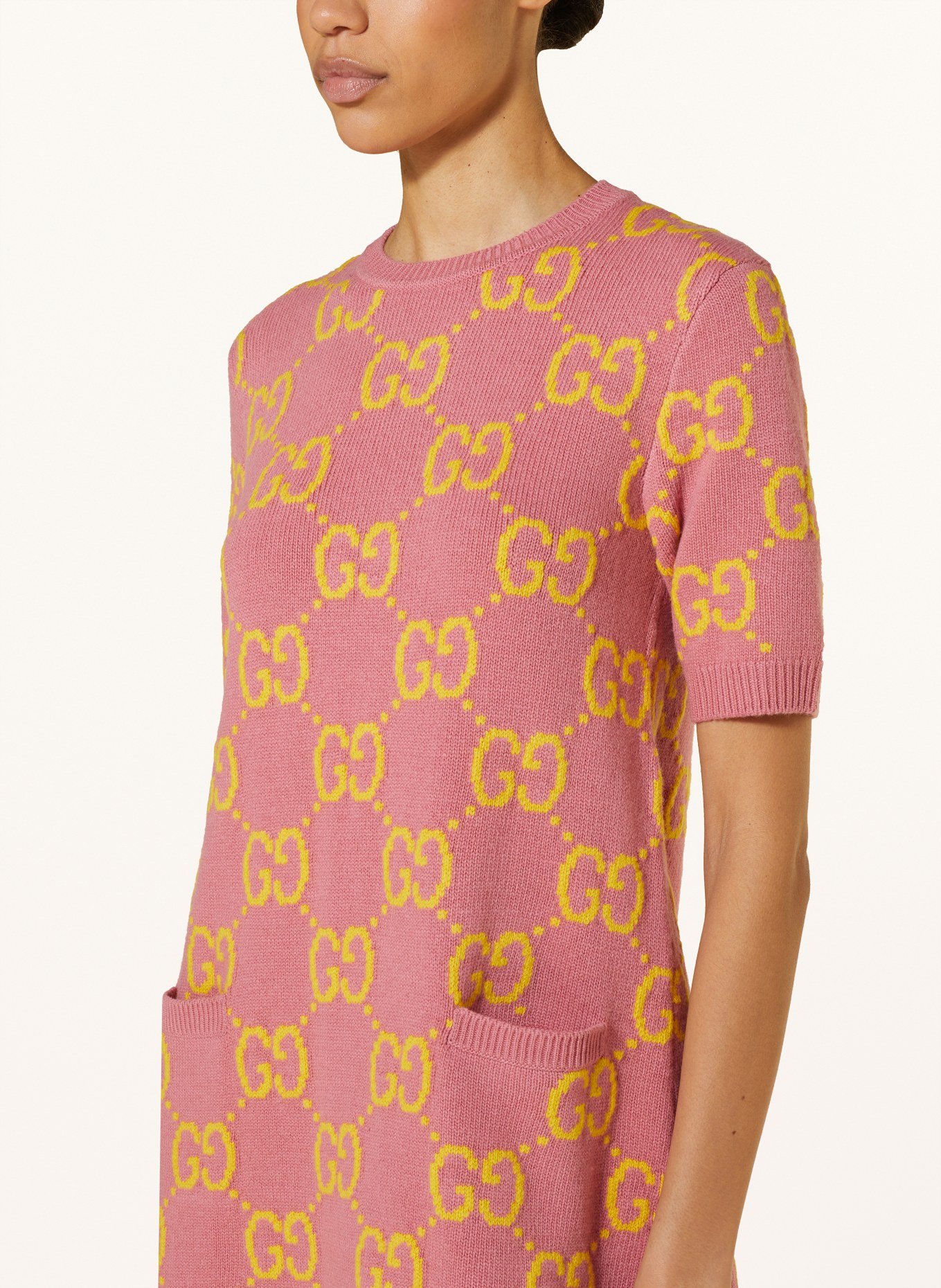 GUCCI Knit dress, Color: PINK/ DARK YELLOW (Image 4)