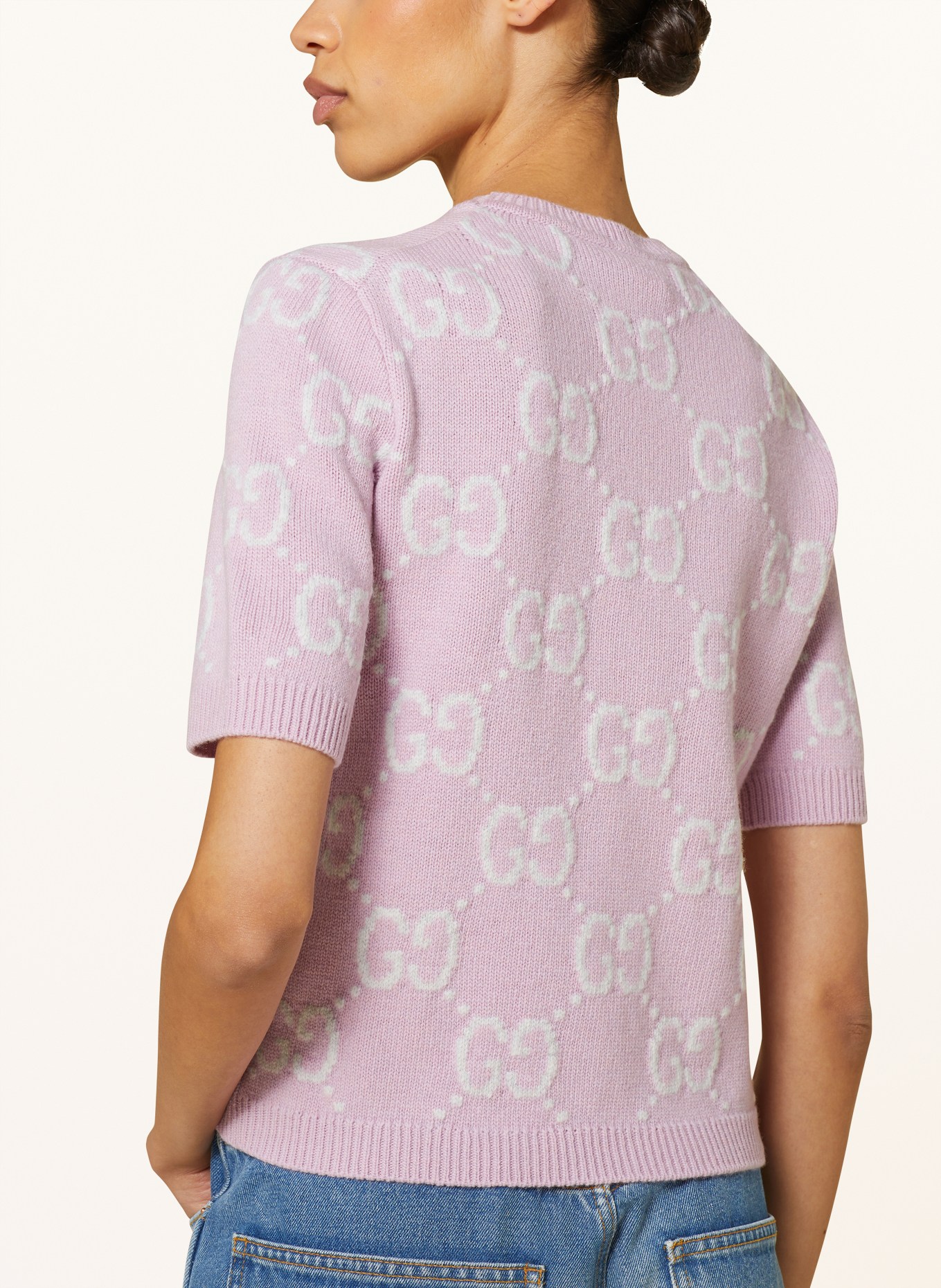 GUCCI Strickshirt, Farbe: ROSA/ HELLGRAU (Bild 4)