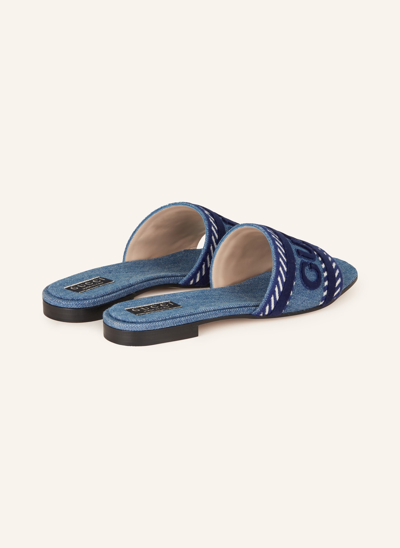 Light blue top gucci slides